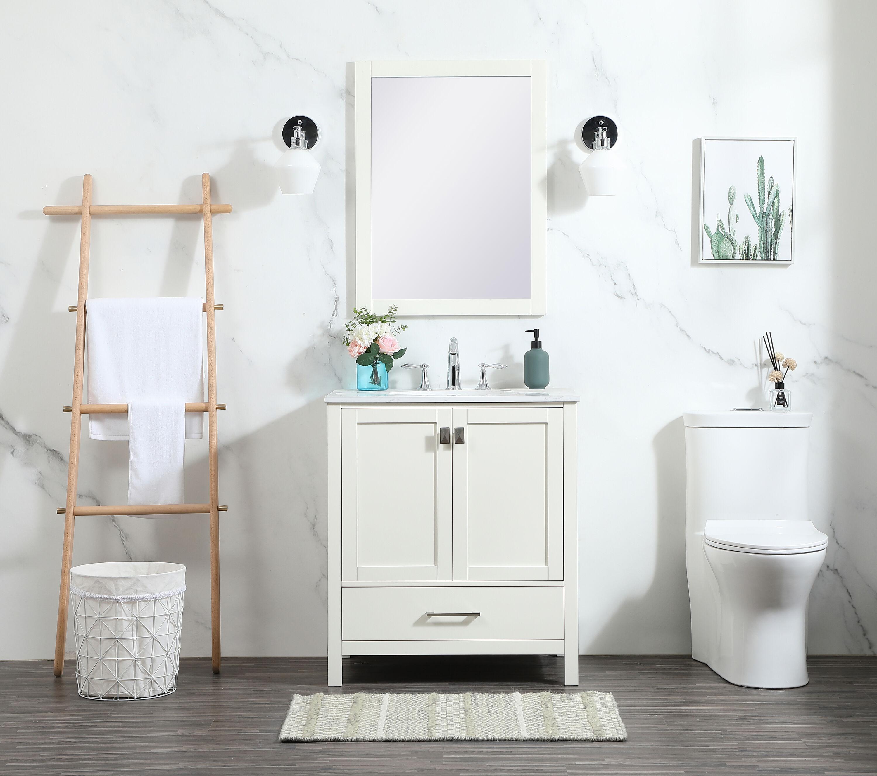 Elegant Decor Irene 30" Zinc Alloy MDF Single Bathroom Vanity in White
