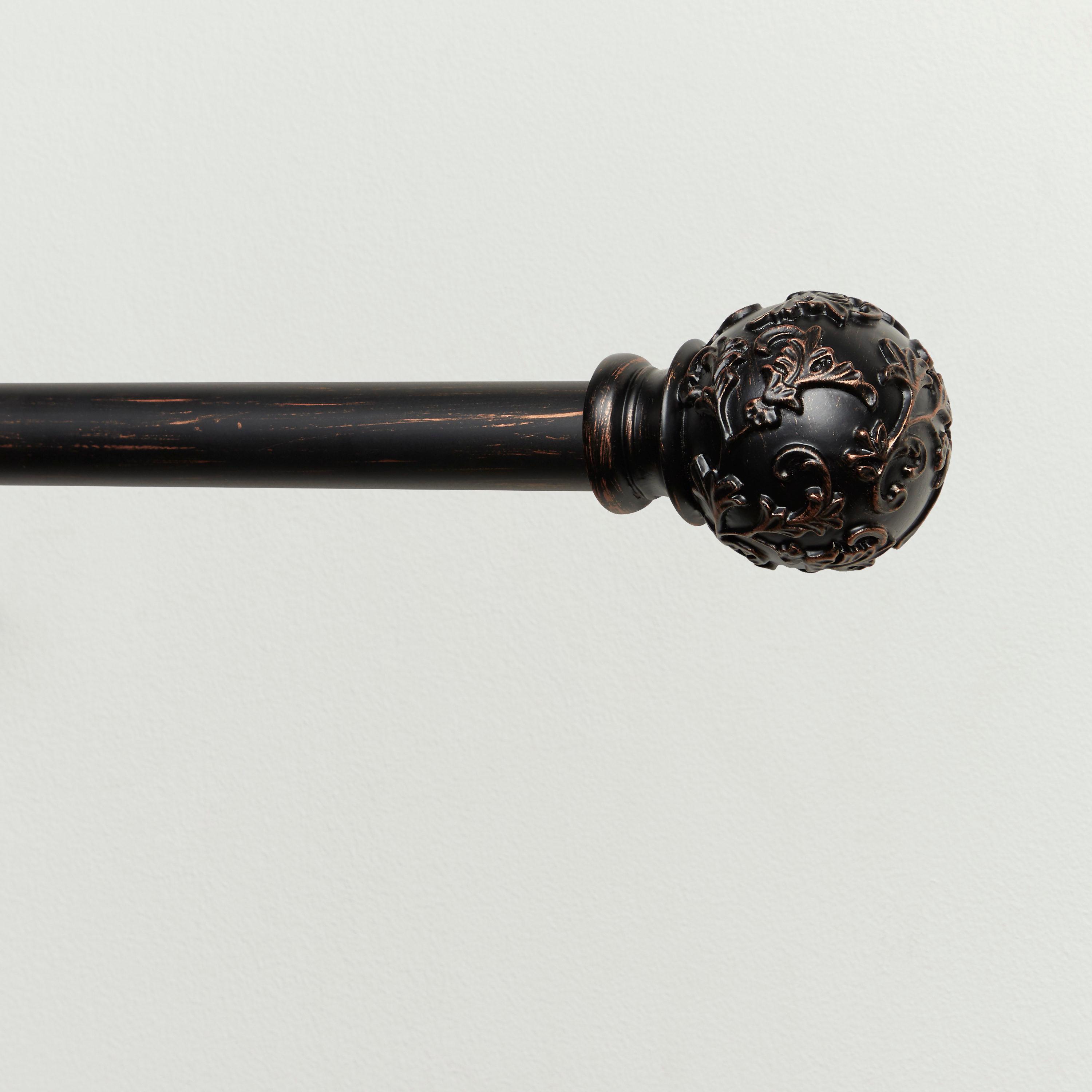 Jewett Exclusive Home Vine 1" Curtain Rod and Coordinating Finial Set, Adjustable