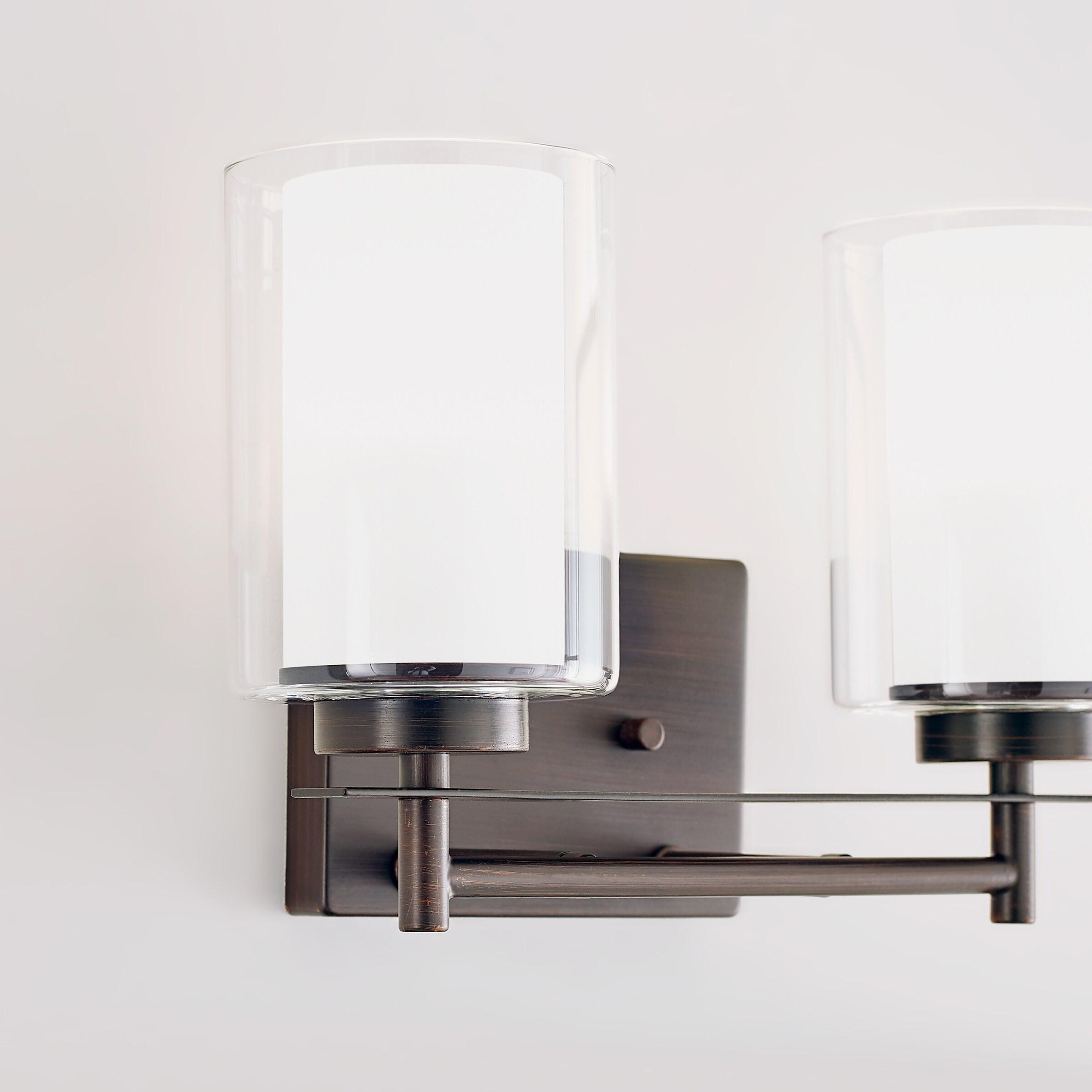 Generation Lighting 4437302-710 Elmwood Park Two - Light Wall/Bath Vanity Style Fixture, Bronze