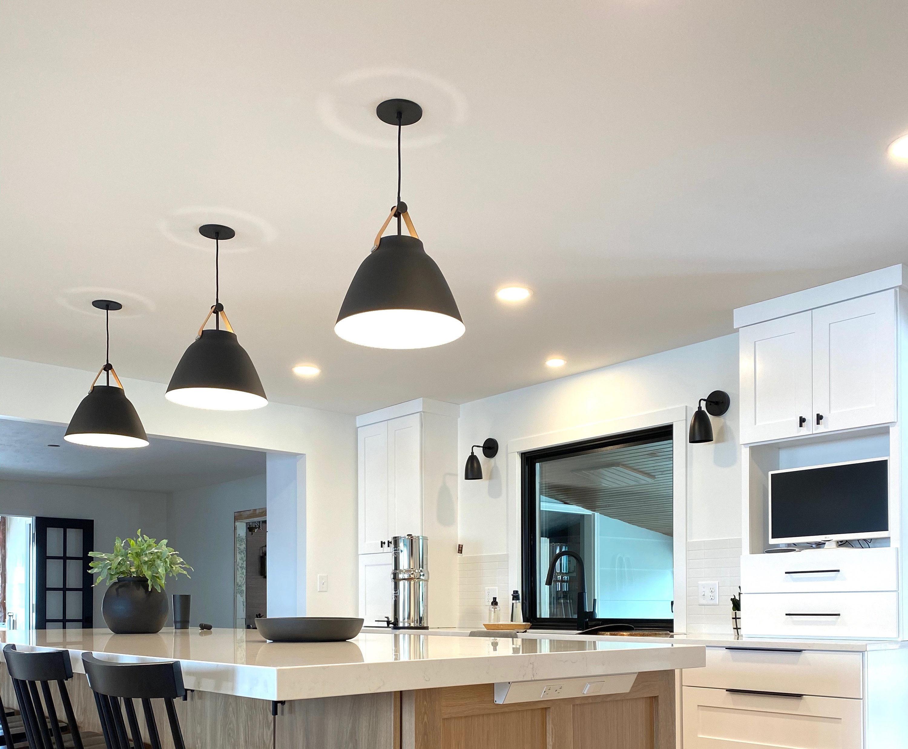 Maxim Lighting Nordic 1 - Light Pendant in  Tan Leather/Black