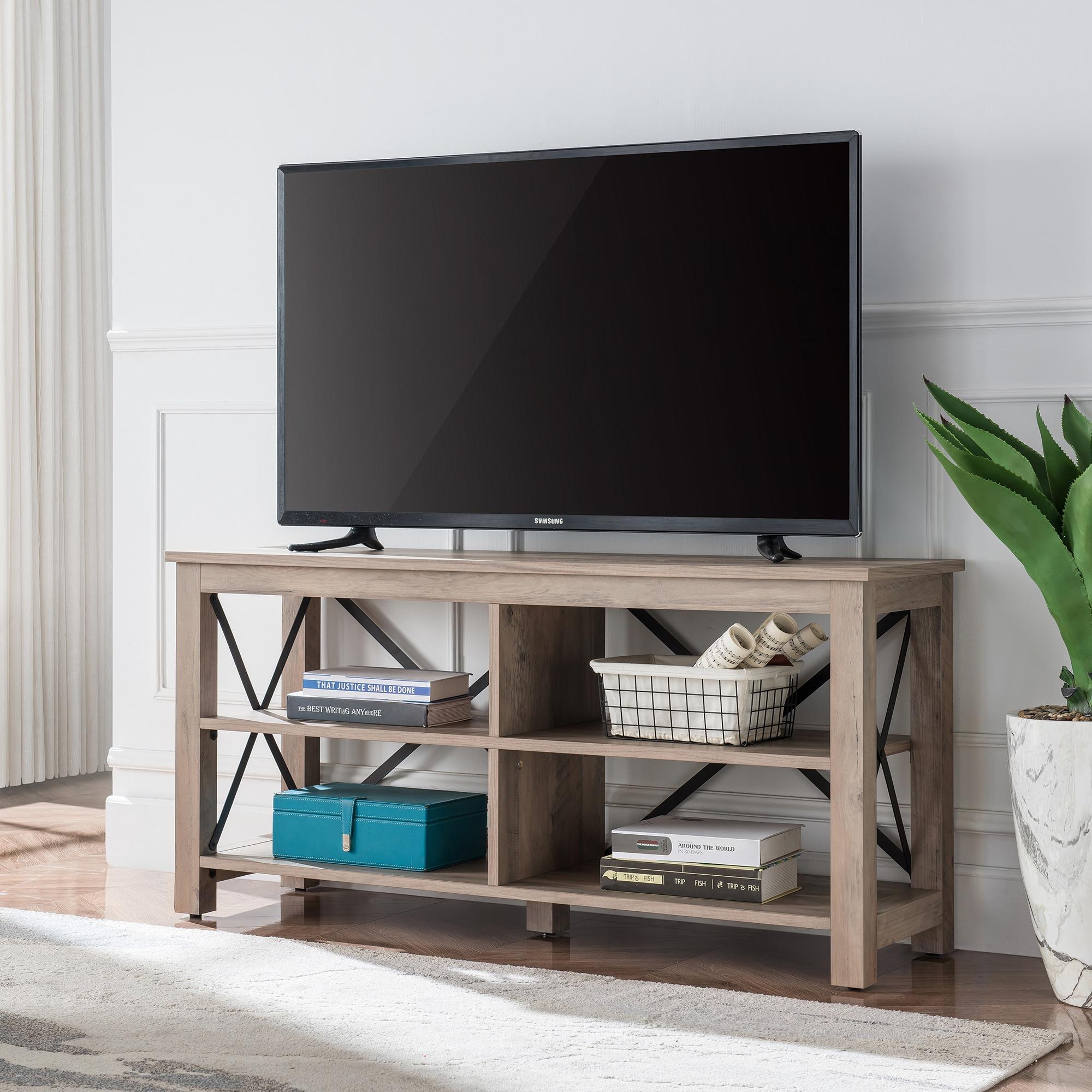 Evelyn&Zoe Sawyer TV Stand for TV's up to 55", Gray Oak