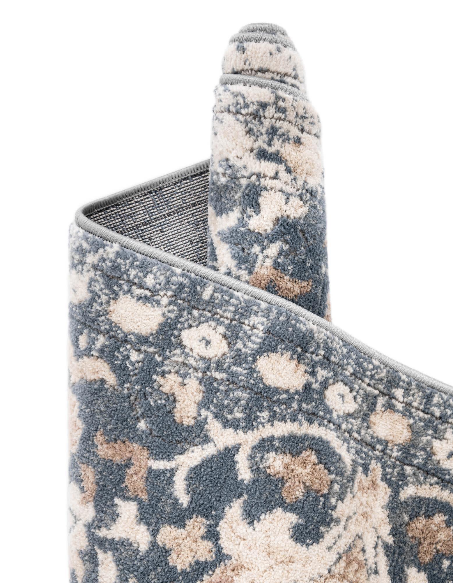 Unique Loom Portland Collection Area Rug - Central (6' 1" Square Blue/Beige)