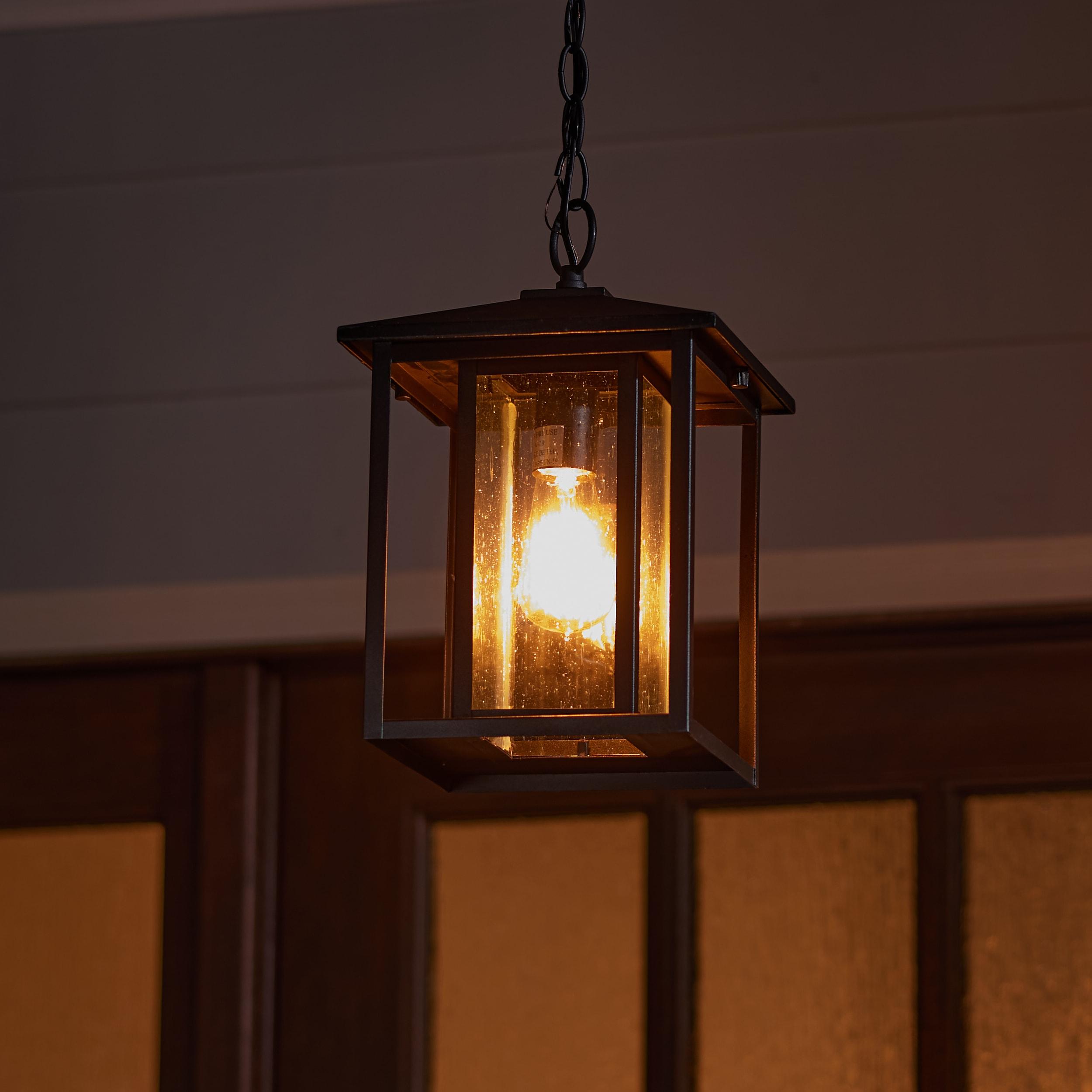 Vermont Seeded Outdoor Metal Hanging Lantern