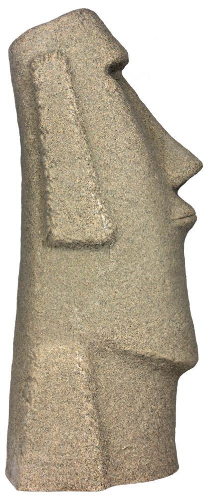 28" Textured Sandstone Resin Easter Island Head Garden Statue