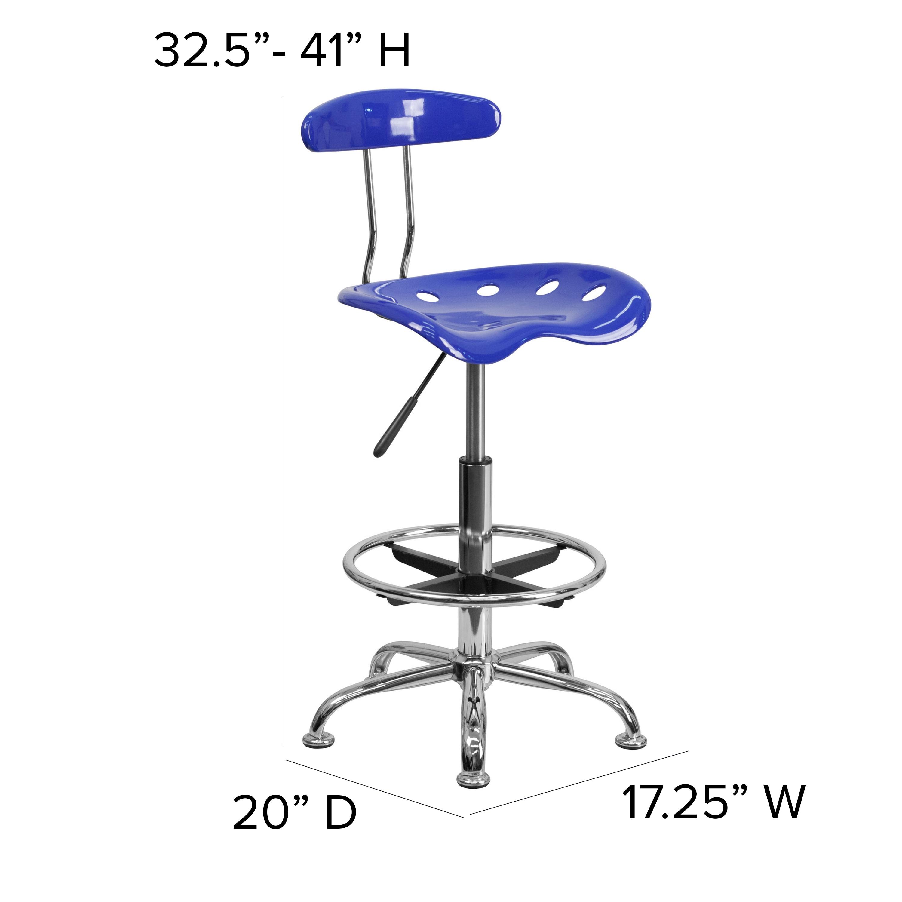 Monroe Vibrant Chrome Drafting Stool with Tractor Seat