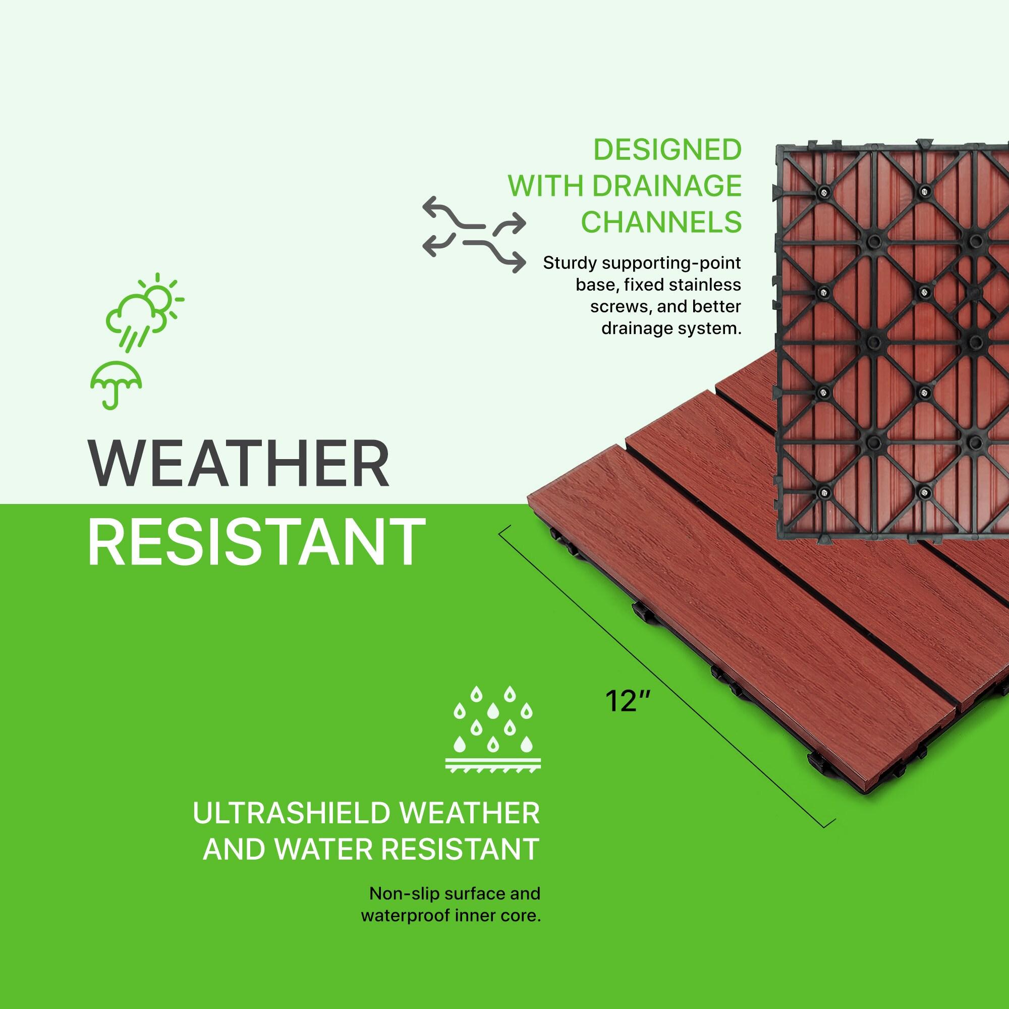 UltraShield Naturale Composite 12" x 12" Interlocking Deck Tile