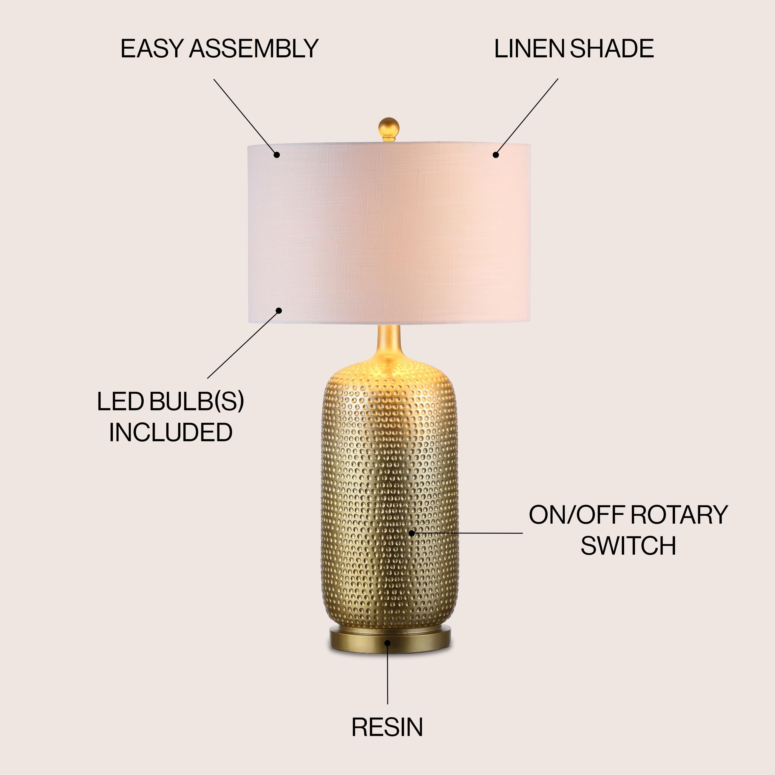 JONATHAN Y JYL1017A Sophia 30" Resin LED Table Lamp, Gold