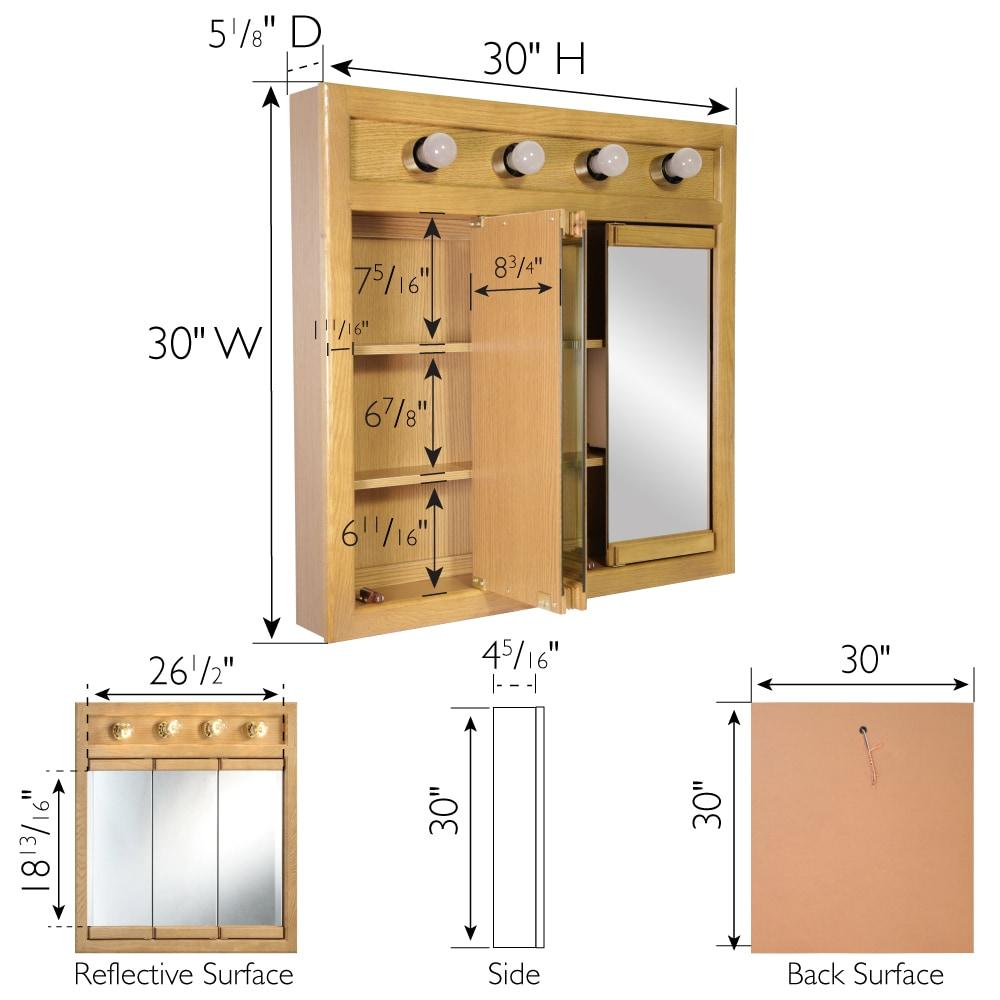 Design House Wall Mount Richland 30" Bathroom Cabinet, Nutmeg Oak