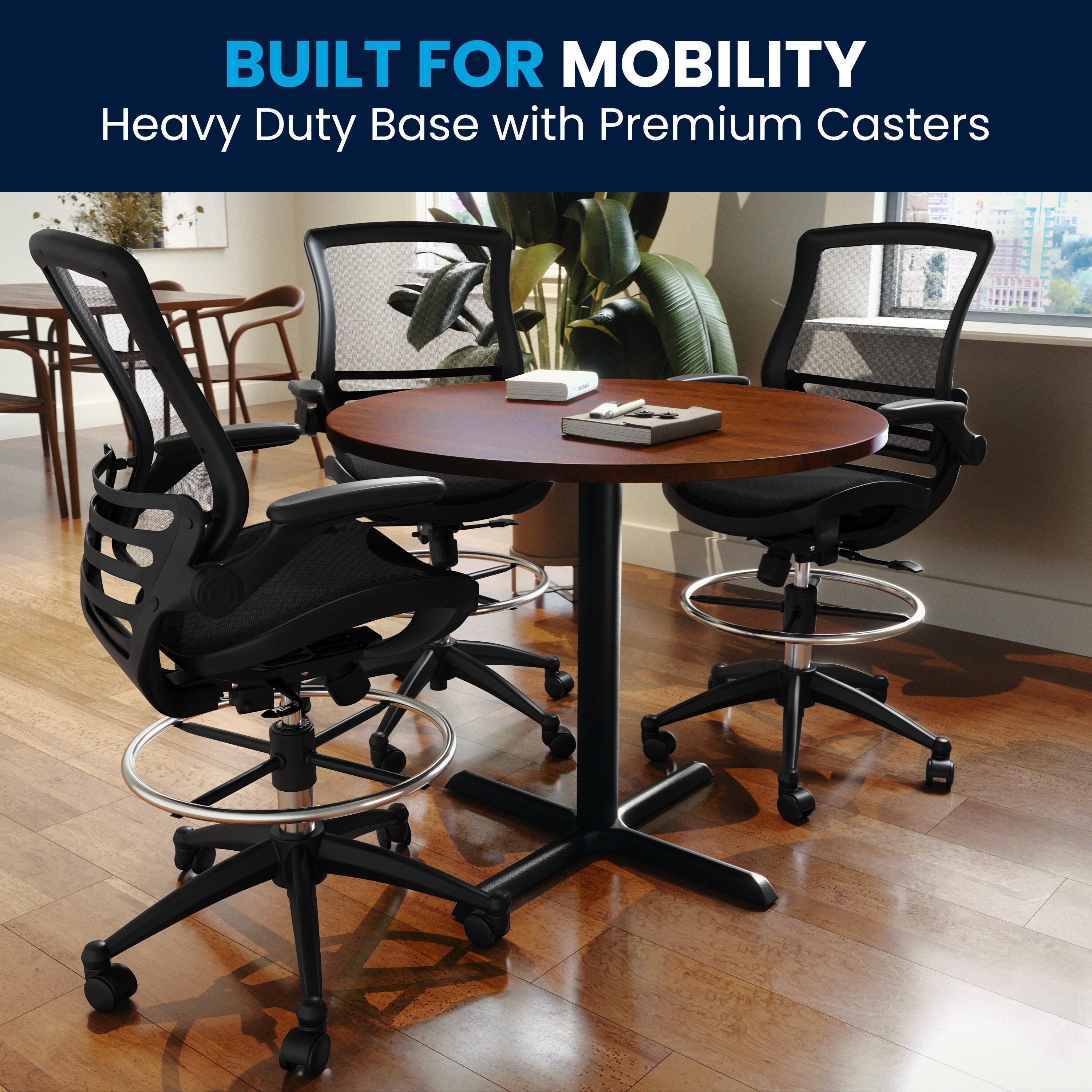 Flash Furniture Mignone Mid-Back Transparent Mesh Office Chair with Flip-Up Arms by Flash Furniture