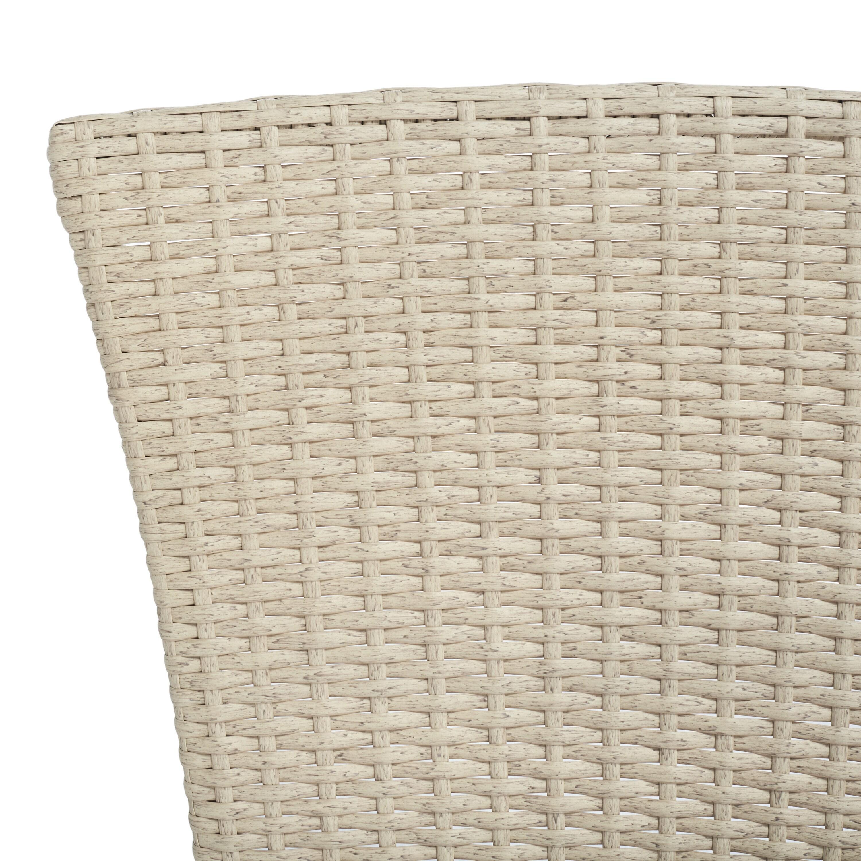 Edna 3 Piece Patio Outdoor Lounge Set - Beige/White Cushion - Safavieh