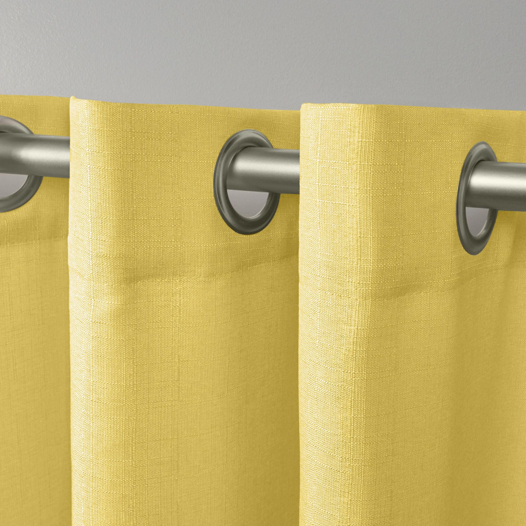 18"x54" Loha Light Filtering Window Valance Grommet Yellow - Exclusive Home: Solid Polyester, Machine Washable