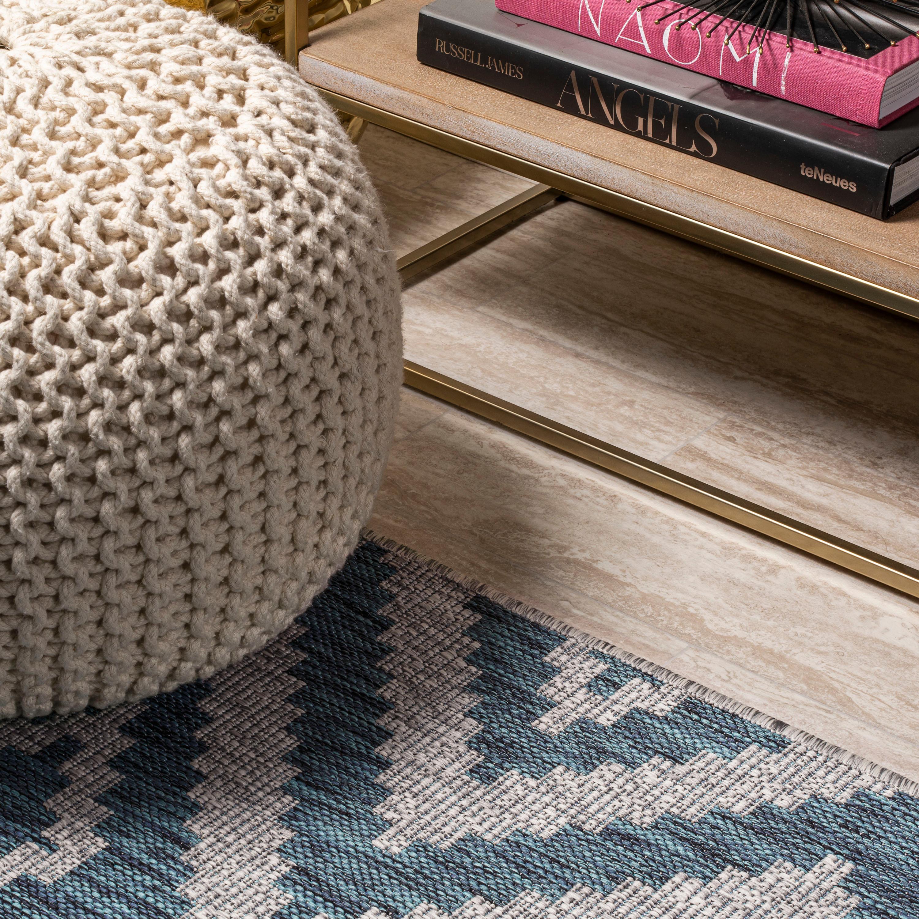 3'x5' Sintra Diamond Indoor/Outdoor Area Rug, Blue/Gray - JONATHAN Y