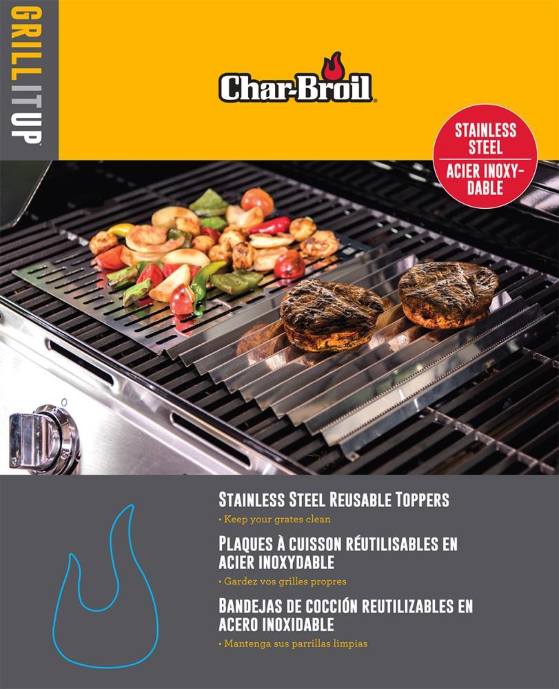 Char-Broil Reusable Grill Topper Sheets, Stainless Steel