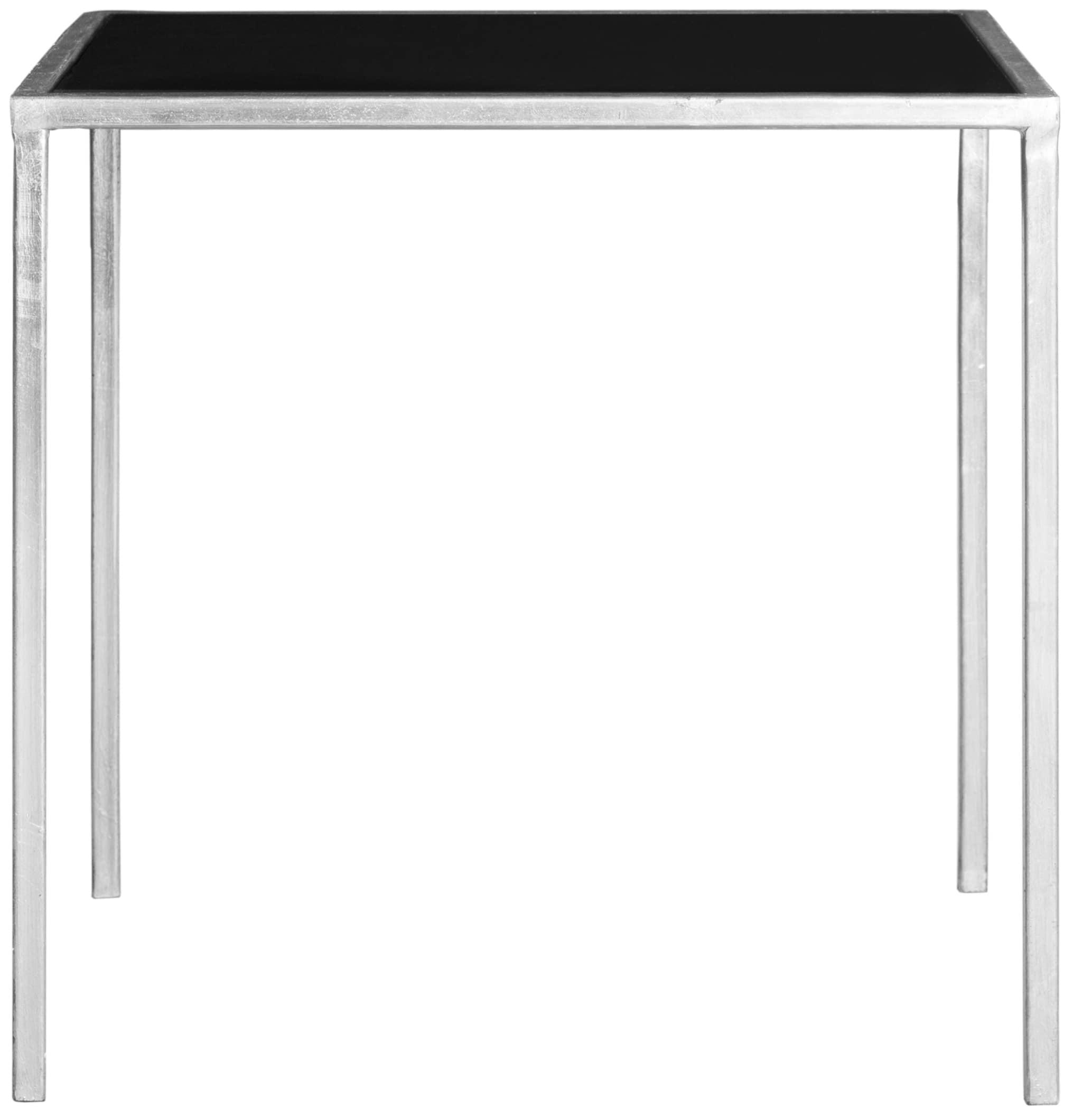 Kiley Accent Table - Silver/Black Glass - Safavieh.