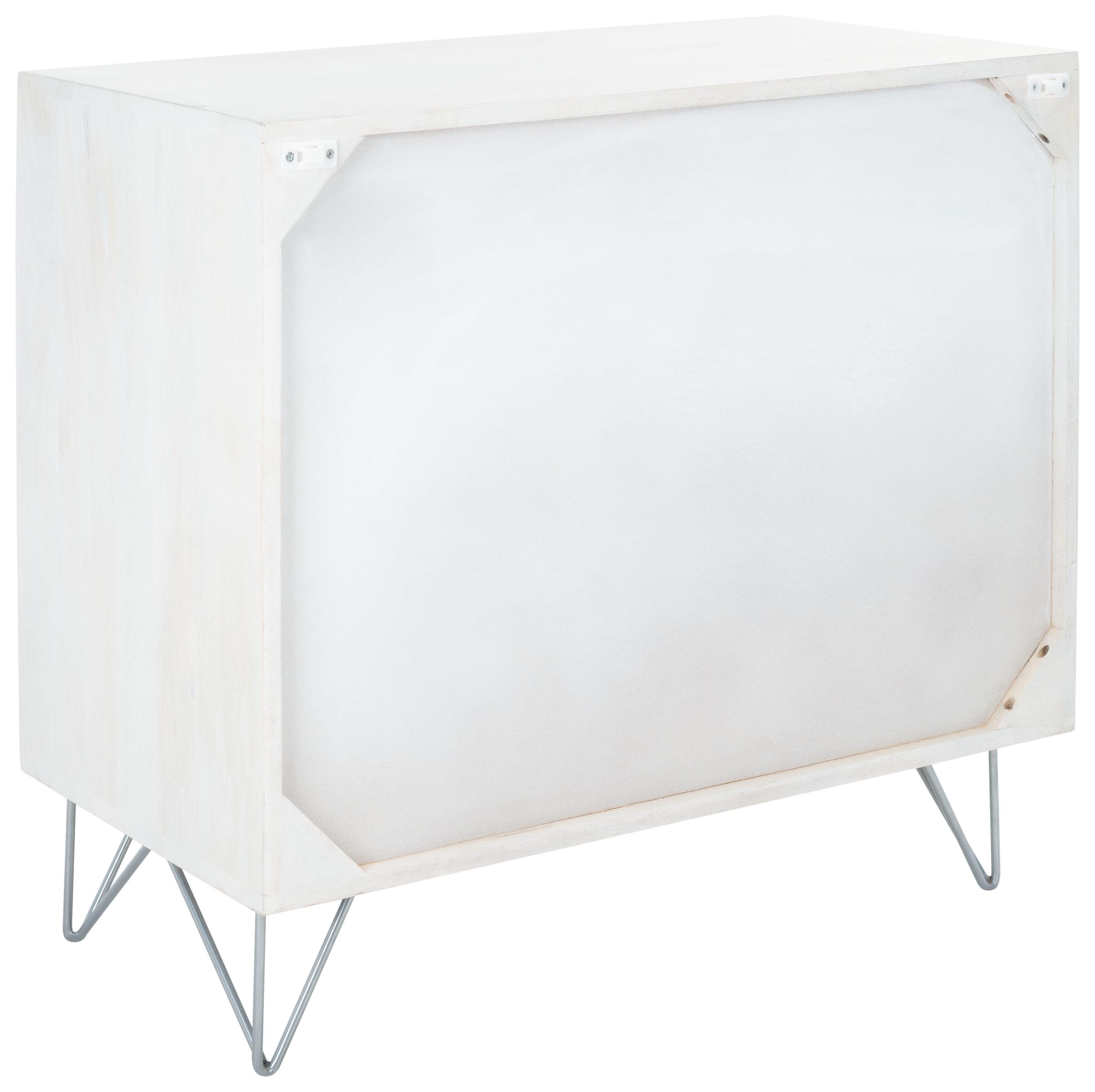 Marigold 3 Drawer Chest - White Washed/Silver - Safavieh