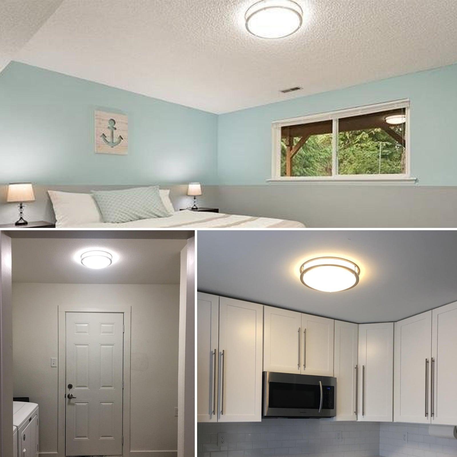 Luxrite 14 Inch LED Flush Mount Ceiling Light, Color Temperature Selectable 2700K / 3000K / 3500K / 4000K / 5000K