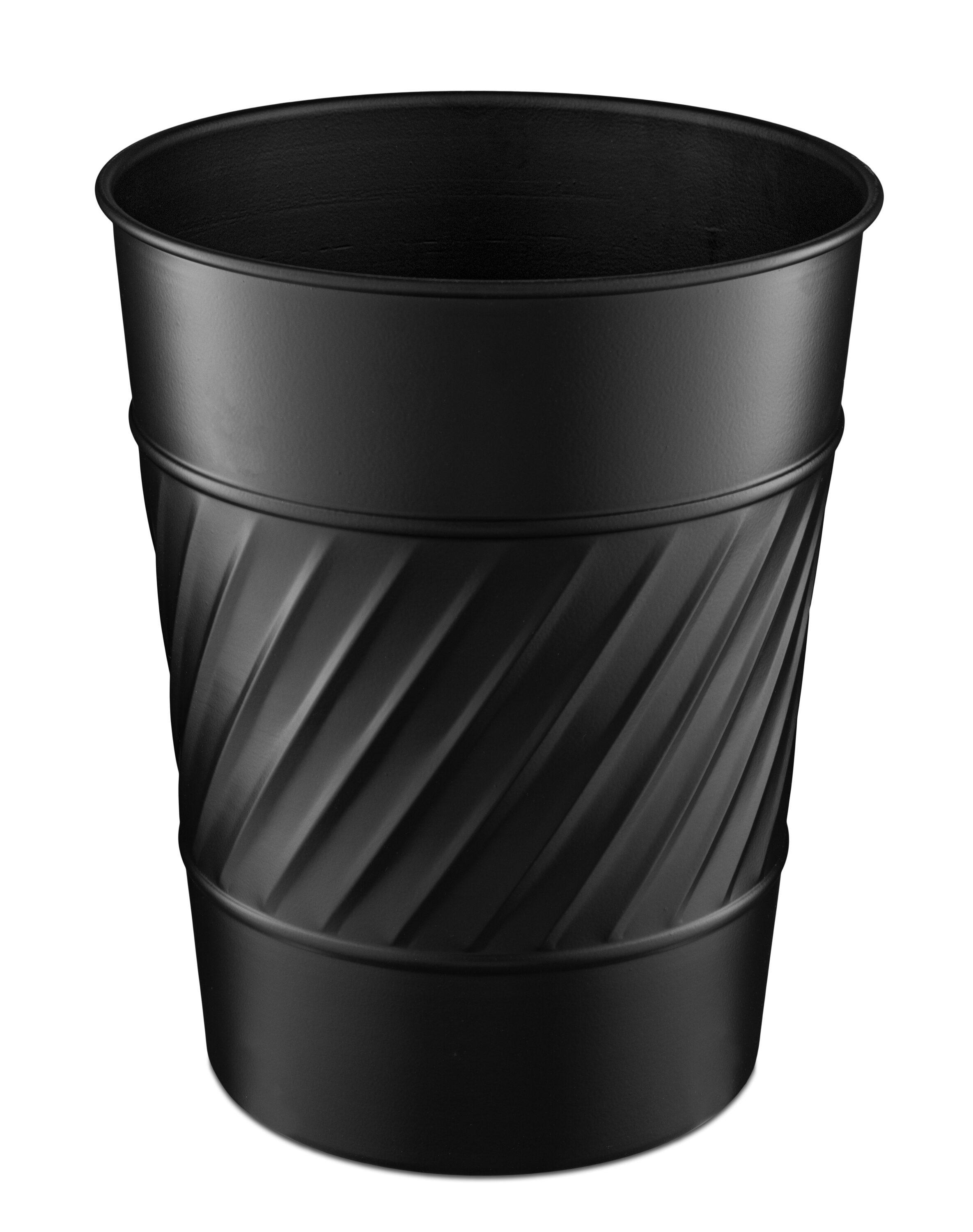 Monarch Abode Geometric Embossed Metal 1.7 Gallon Waste Basket