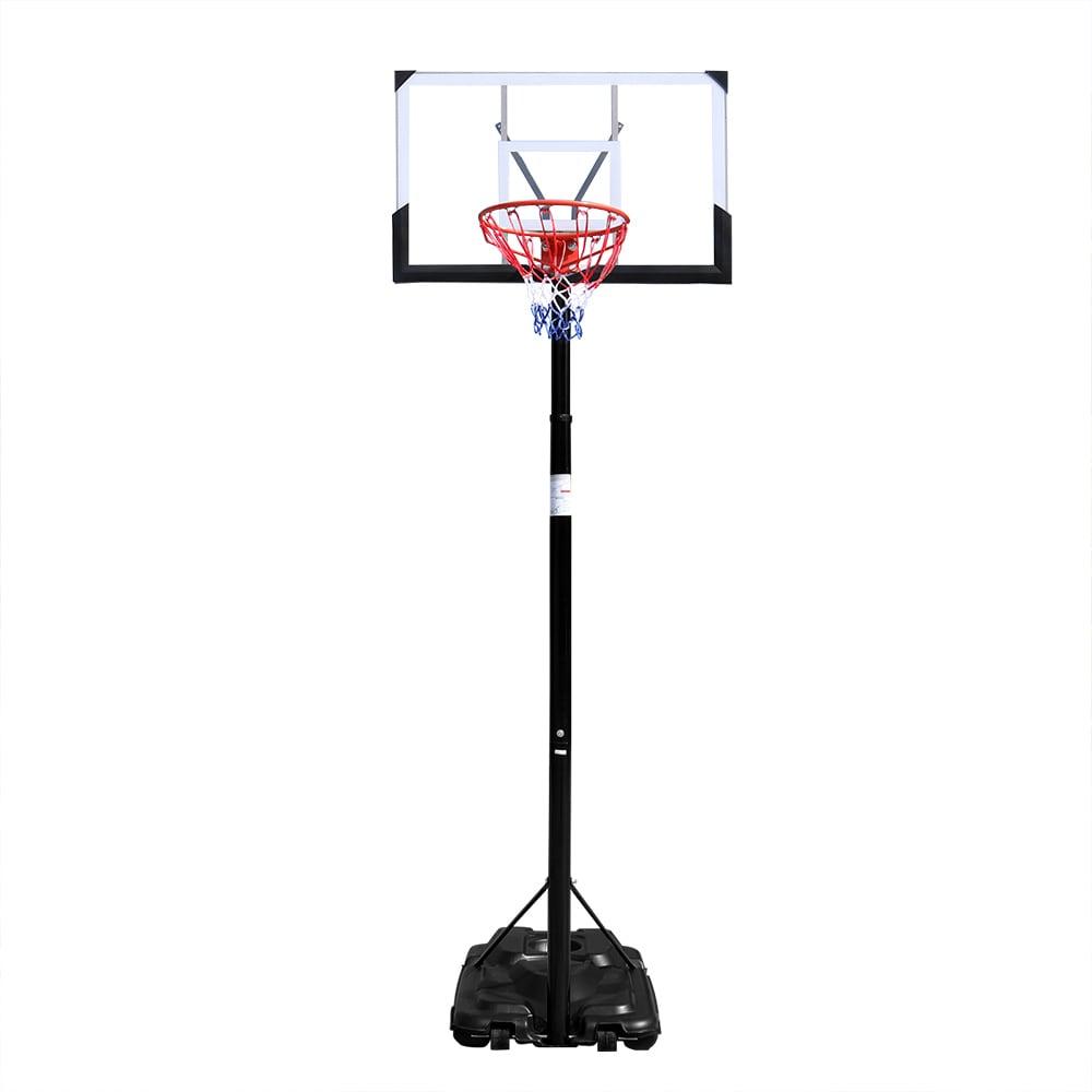 Ktaxon Portable Basketball Hoop Outdoor, Basketball Goal System 4.4-10ft Height Adjustable, 44inch Shatterproof Backboard, Gray Orange
