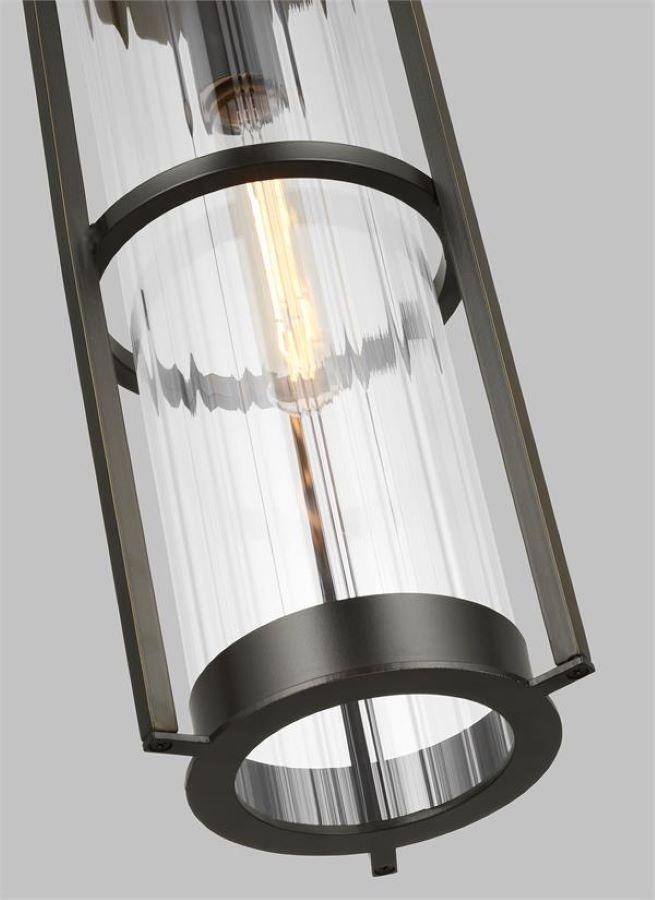 Antique Bronze 61.5" Outdoor Pendant with Clear Fluted Glass Shade