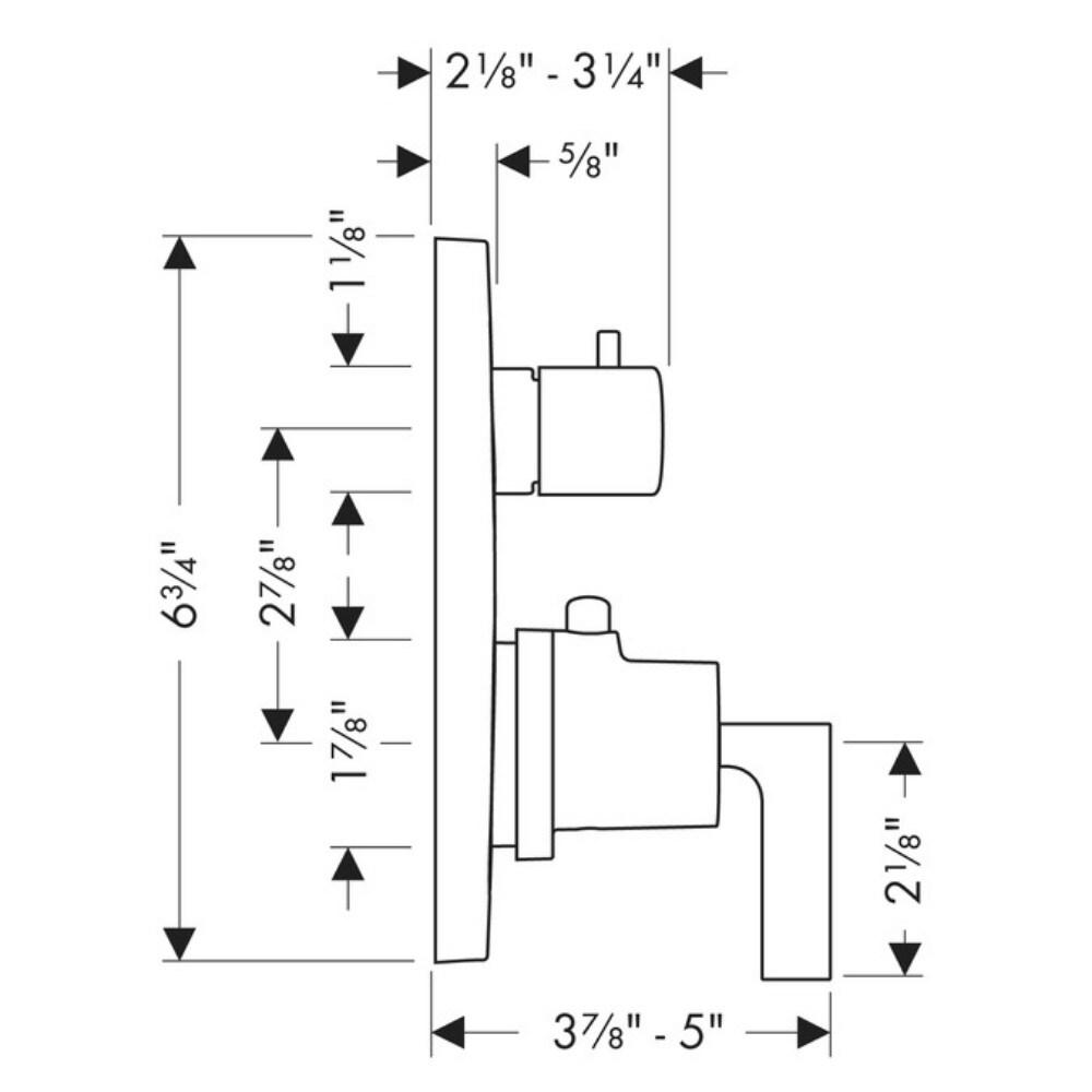 AXOR Citterio Thermostatic Trim With Volume Control And Diverter Valve Trim Only