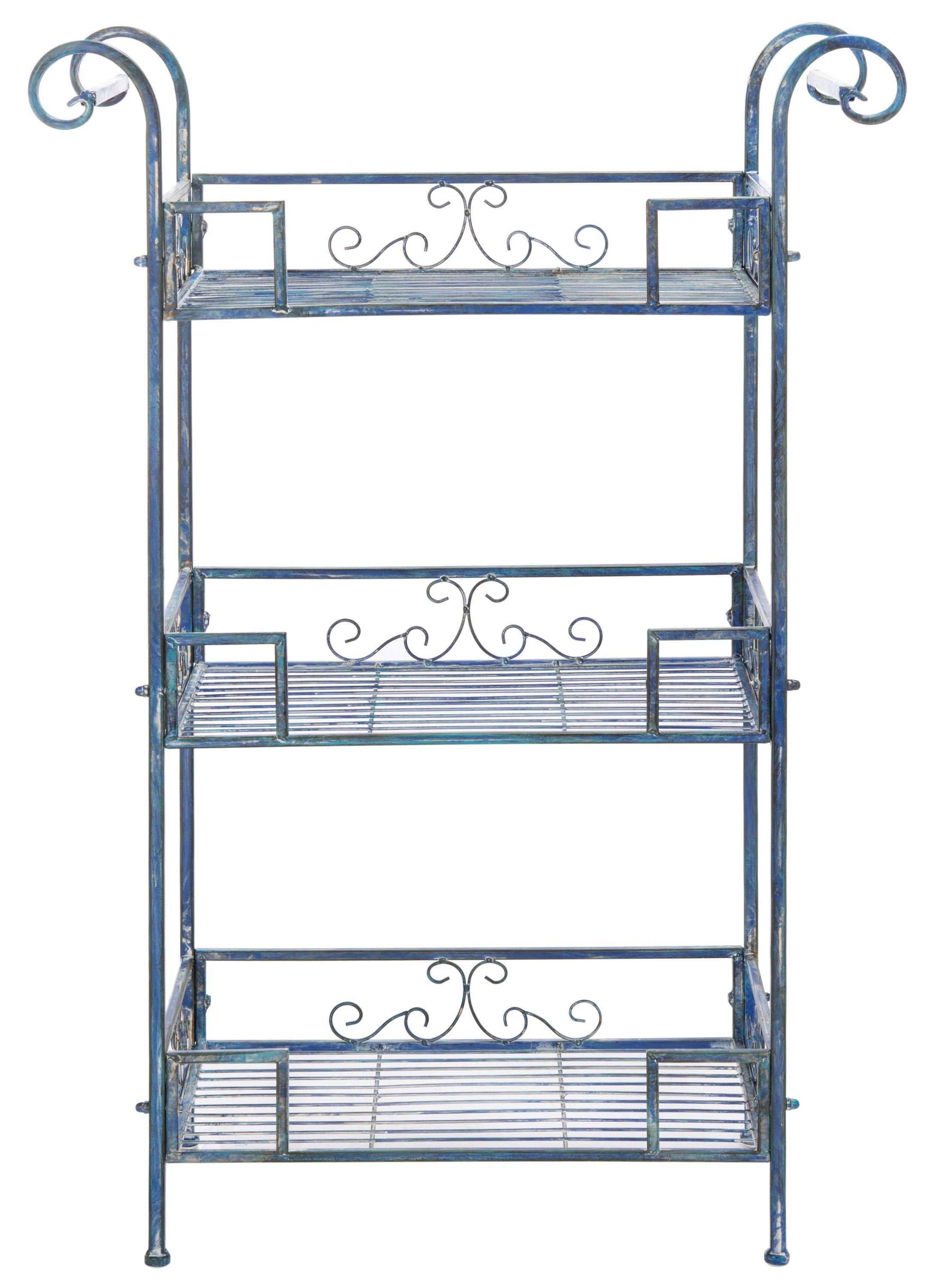 Noreen 3 Tier Indoor and Outdoor Shelf - Antique Blue - Safavieh