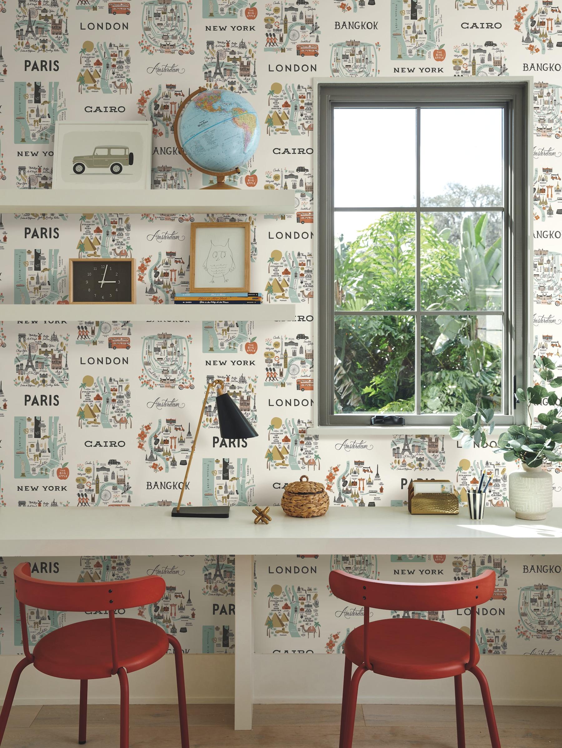 Rifle Paper Co. City Maps 27' L x 27" W Wallpaper Roll