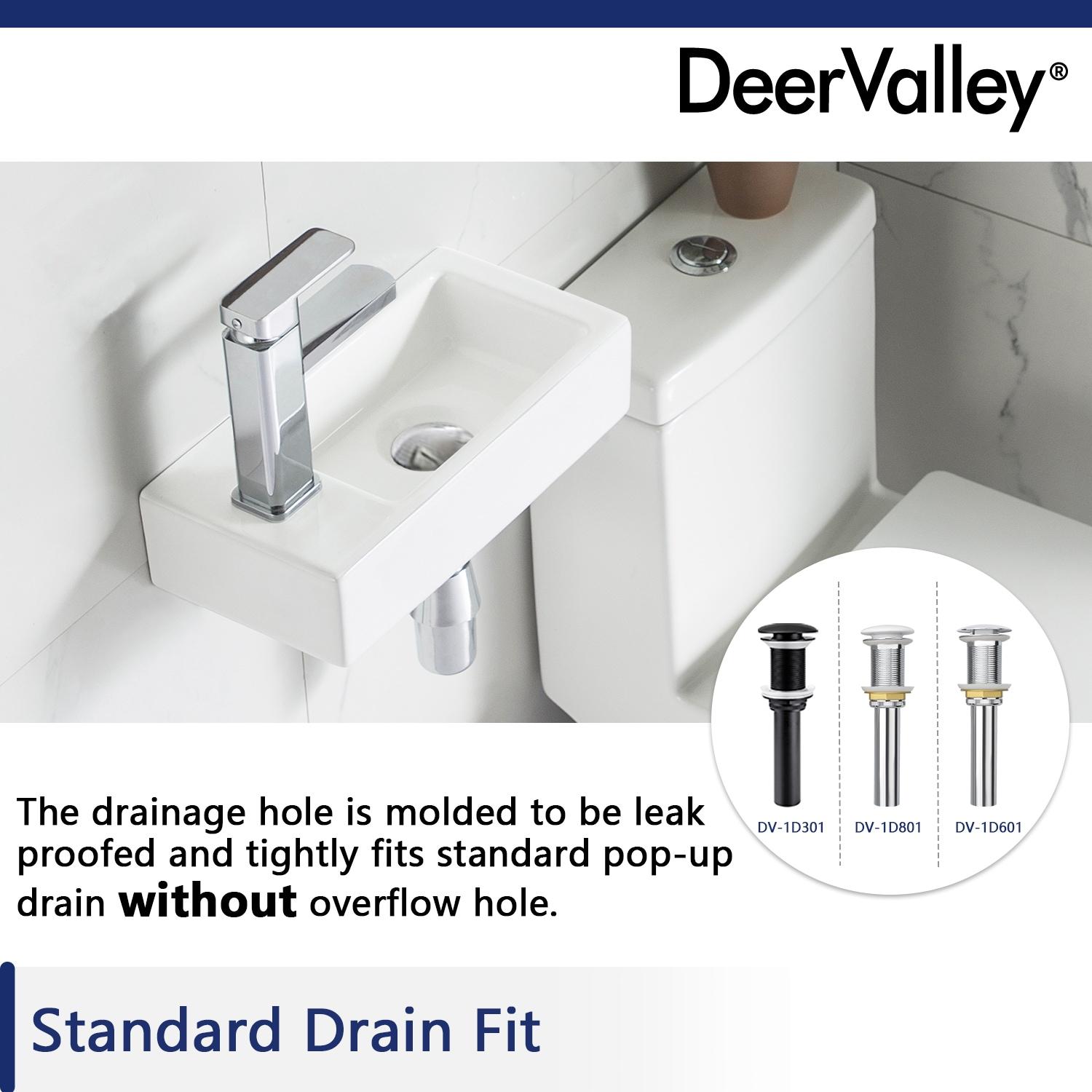 Liberty 14.57'' x 7'' Vitreous China Rectangular Wall Mount Bathroom Sink with Left Faucet Hole for Small Space