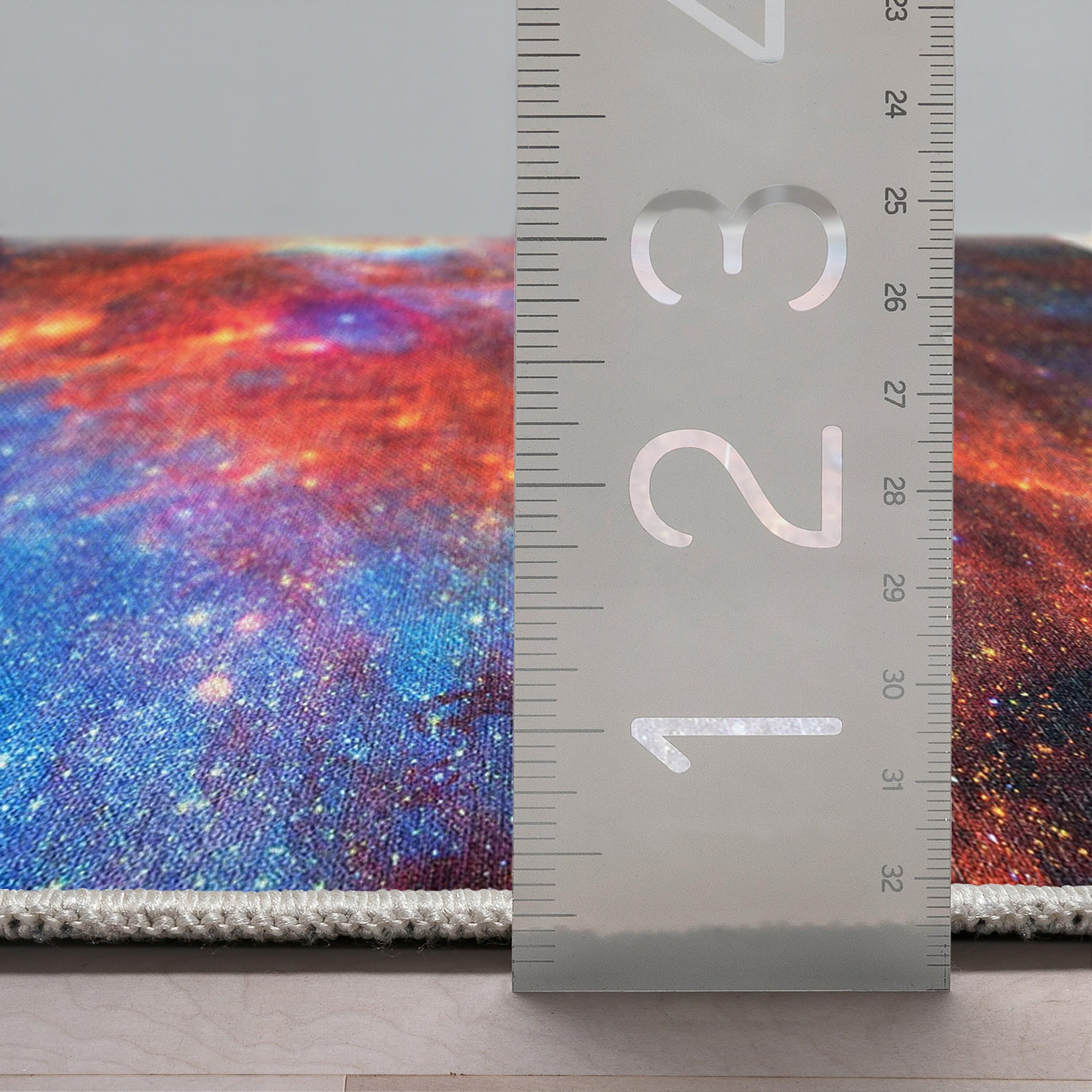 Well Woven Celestial Space Supernova Space Nebula Constellation Multi Color Flat Pile Easy to Clean 5'3" x 7'3" Area Rug for Living Room Dining Room Bedroom and Kitchen