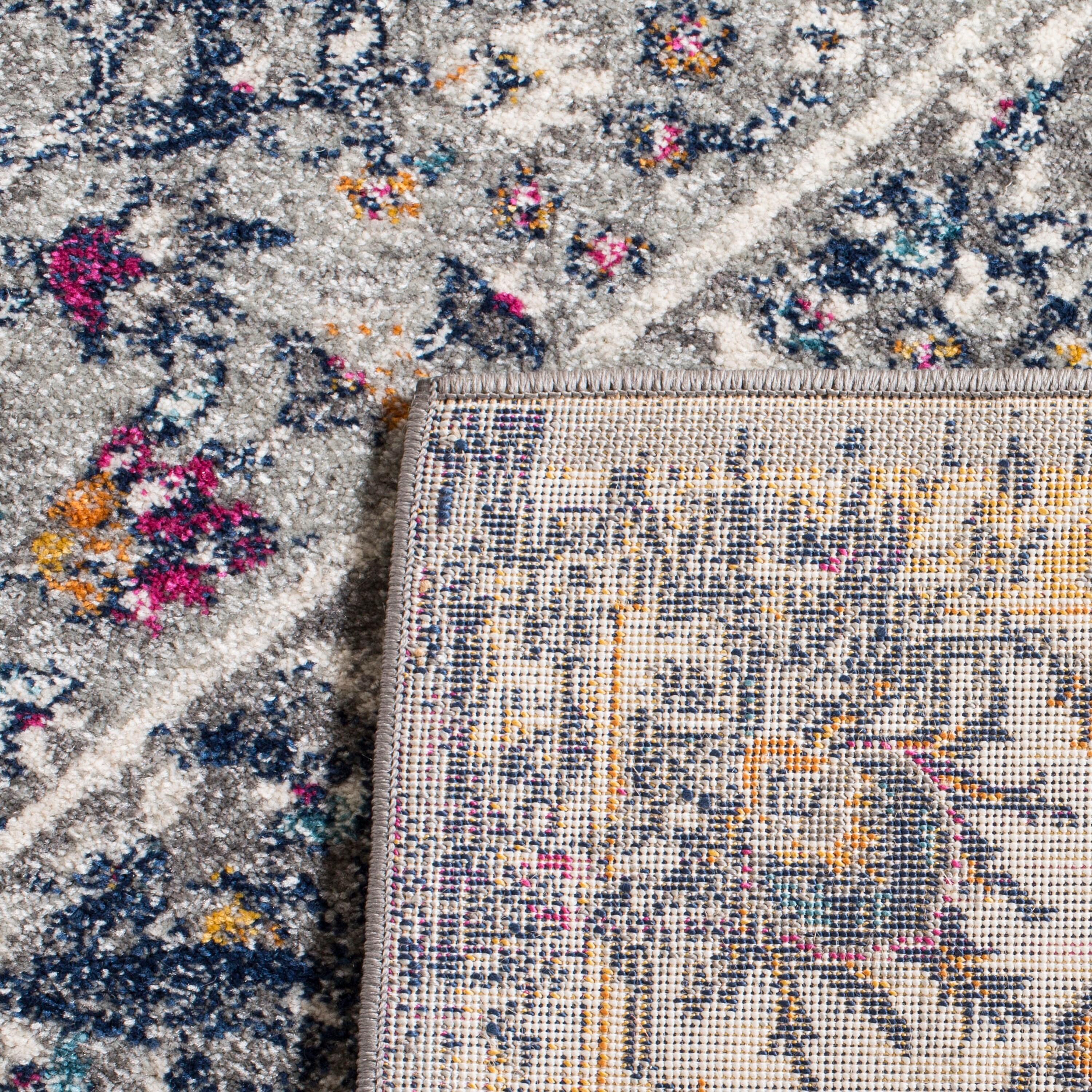 SAFAVIEH Evoke Gracelyn Overdyed Floral Area Rug, Grey/Navy, 9' x 12'
