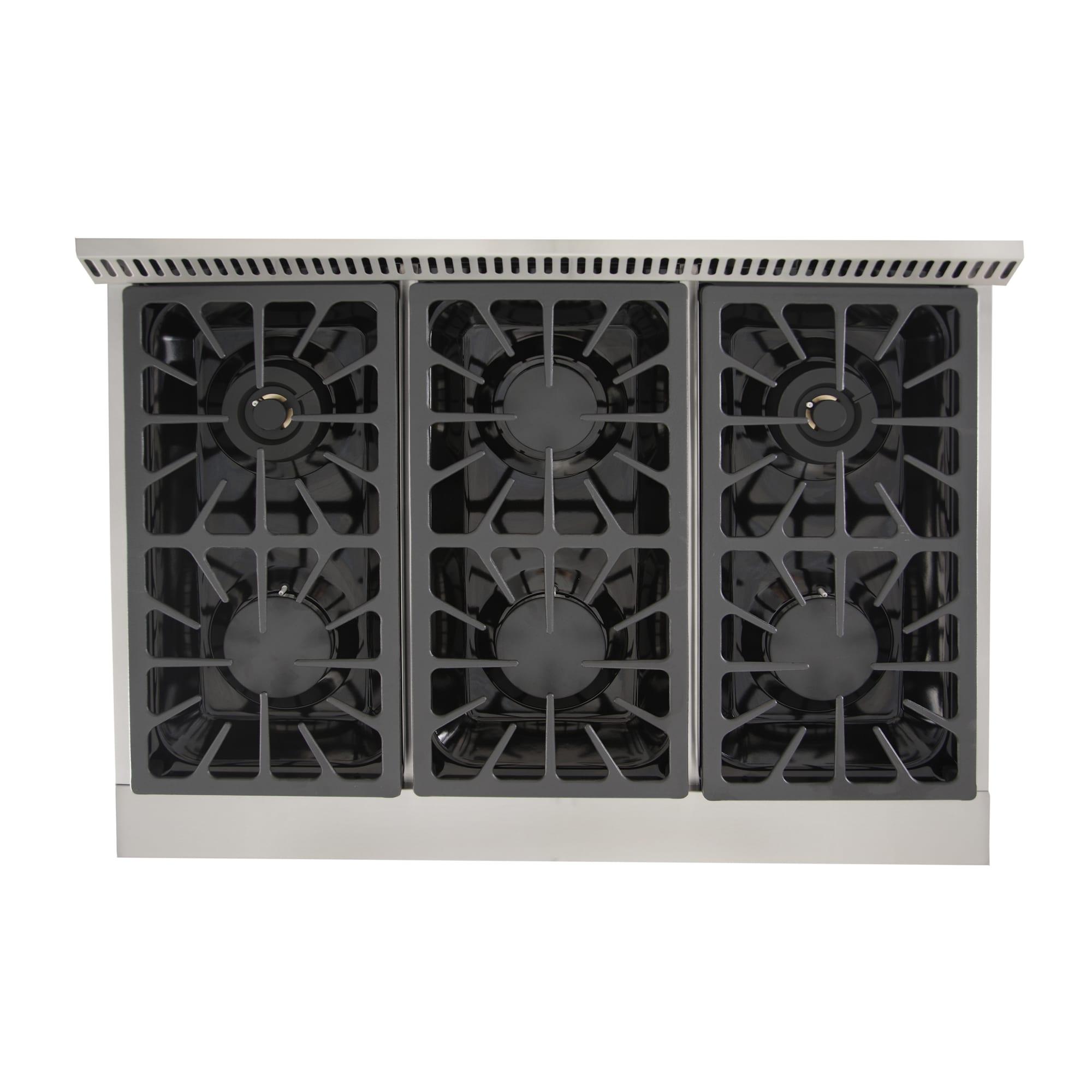 KUCHT Professional 36 in. 5.2 cu. ft. Dual Fuel Range for Natural Gas with Sealed Burners and Convection Oven in Stainless Steel with Classic Silver Knobs