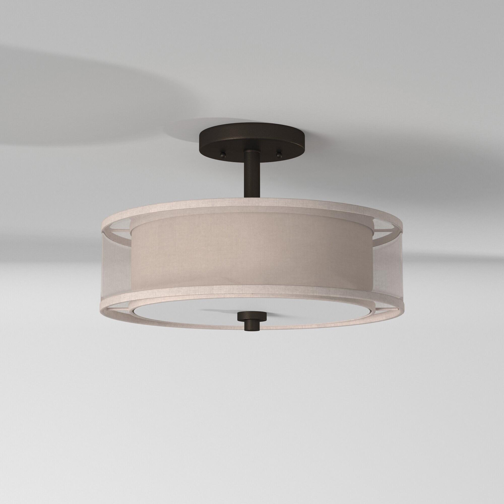 Minka Lavery - Parsons Studio - 3 Light Semi-Flush Mount in Transitional Style -