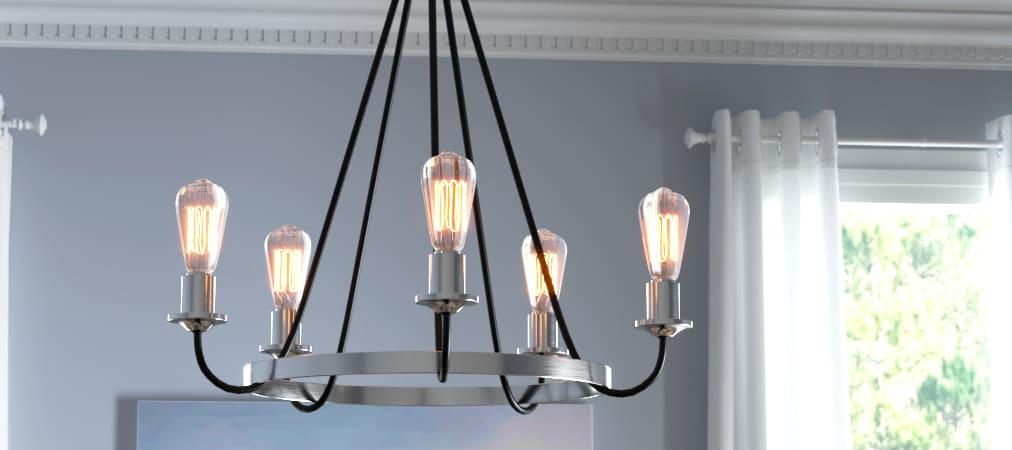 Craftmade Lighting Randolph 5 - Light Chandelier in  Flat Black/Brushed Polished Nickel