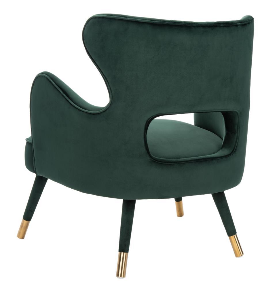 Blair Wingback Accent Chair - Forest Green/Gold - Safavieh