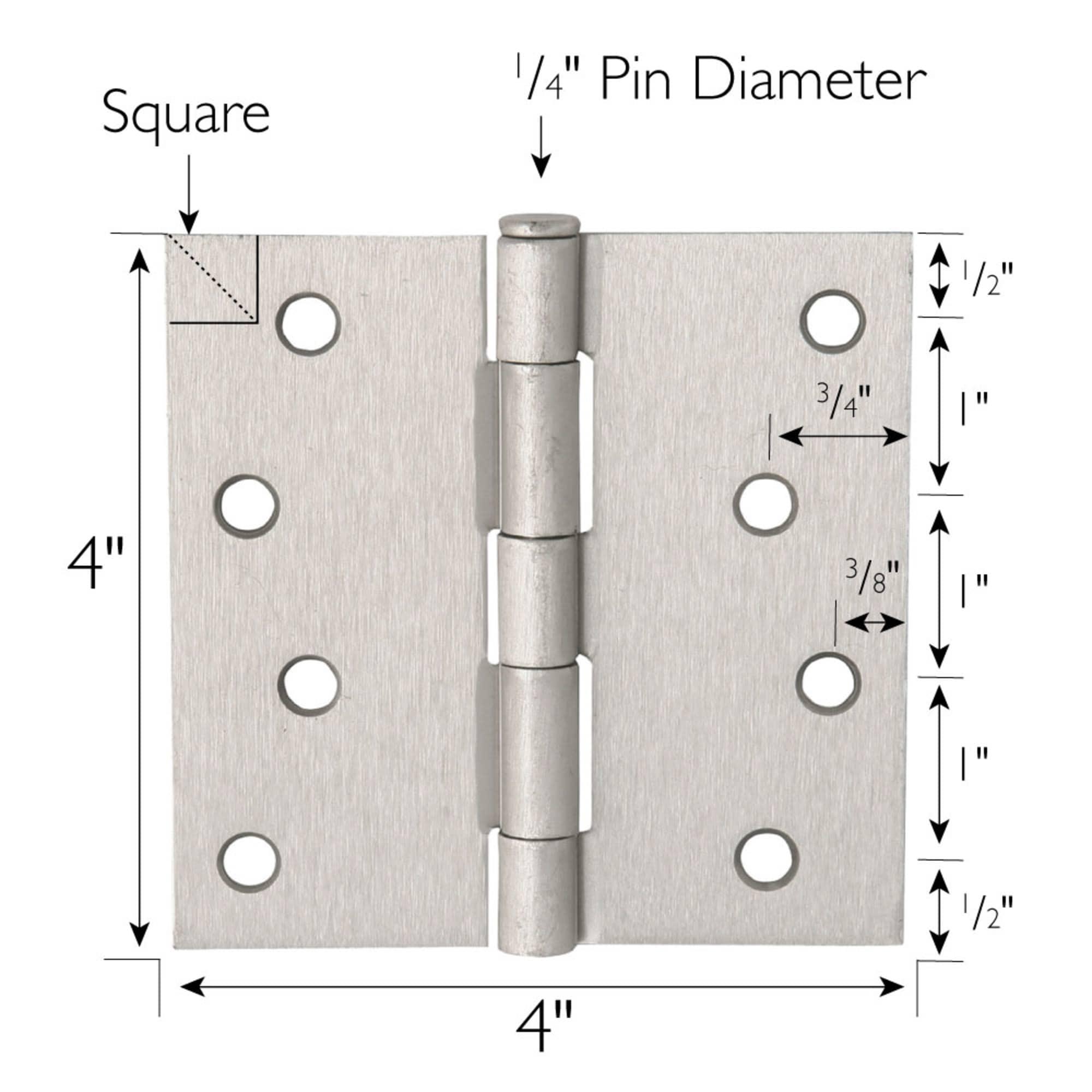 4'' H x 4'' W Butt Bearing Pair Door Hinge (Set of 3)