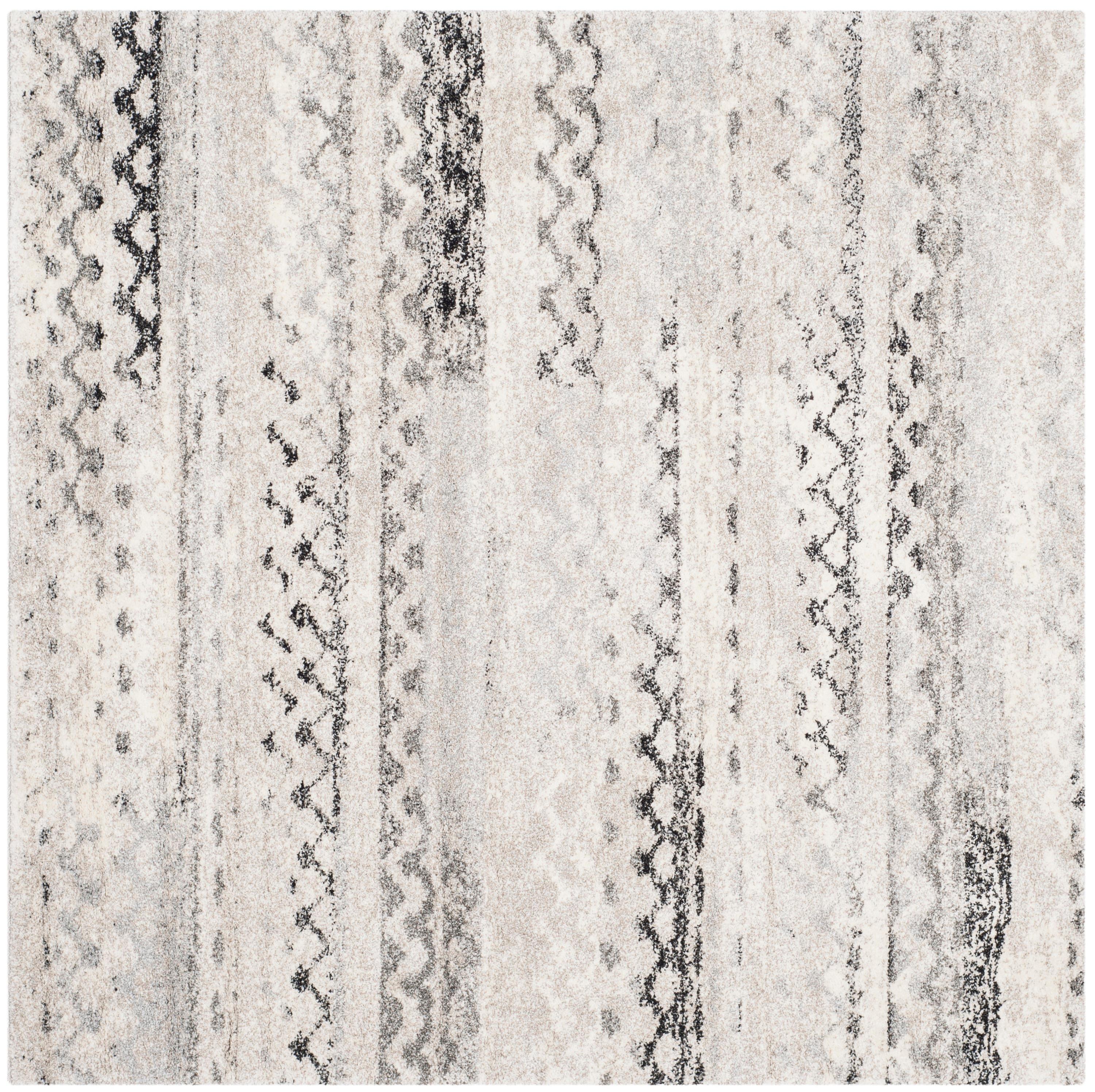 Retro RET2136 Power Loomed Indoor Area Rug - Cream/Grey - 6'x6' - Safavieh.