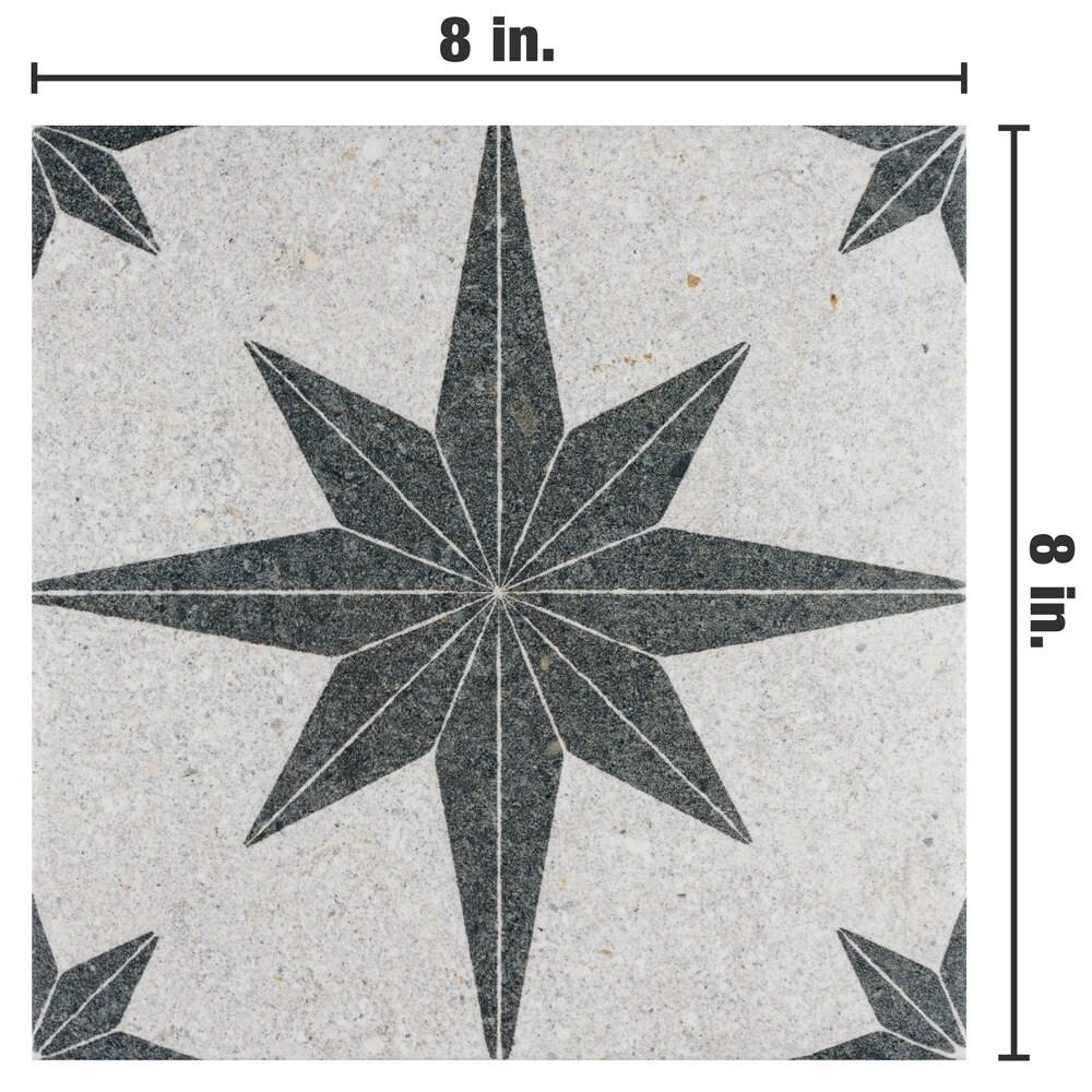 BATCH Tulum Compass 8" x 8" Patterned Wall & Floor Tile