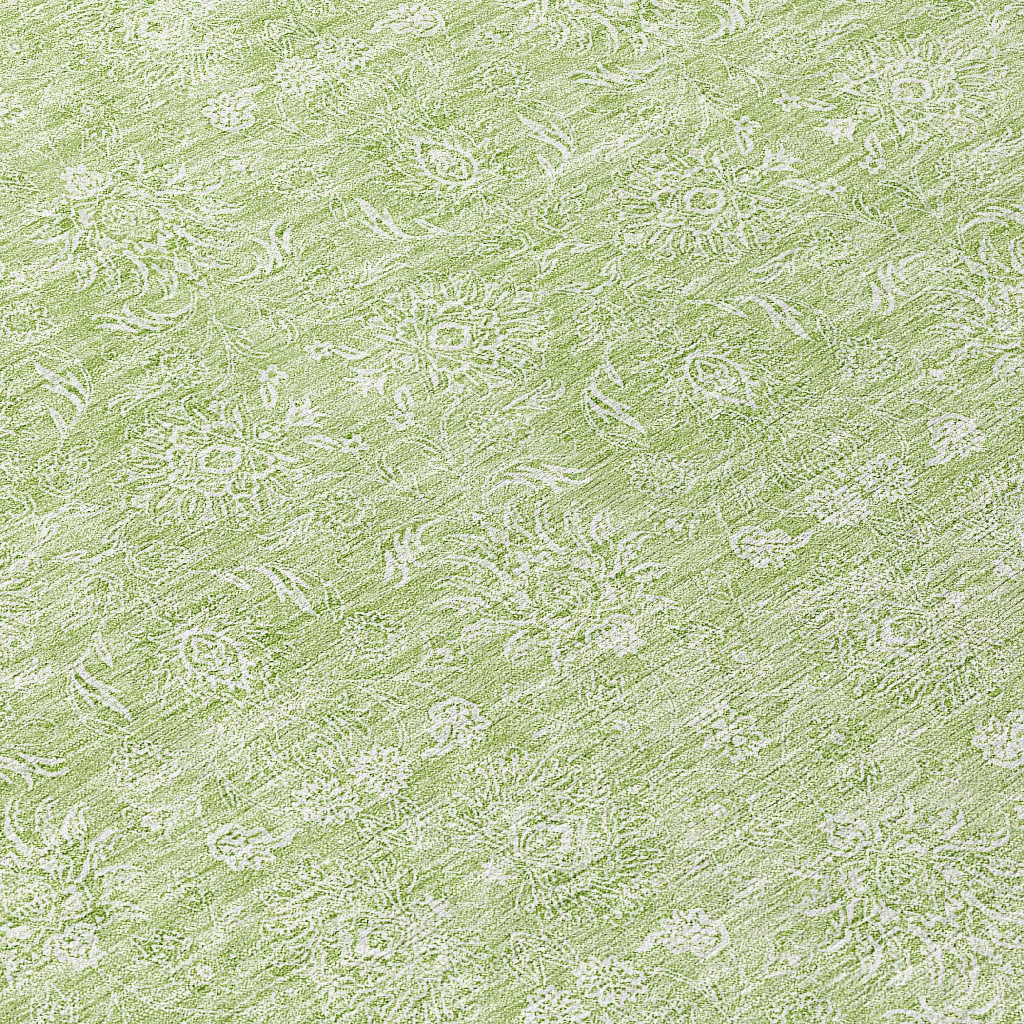 Aloe Green Synthetic Flat Woven Indoor Outdoor Rug