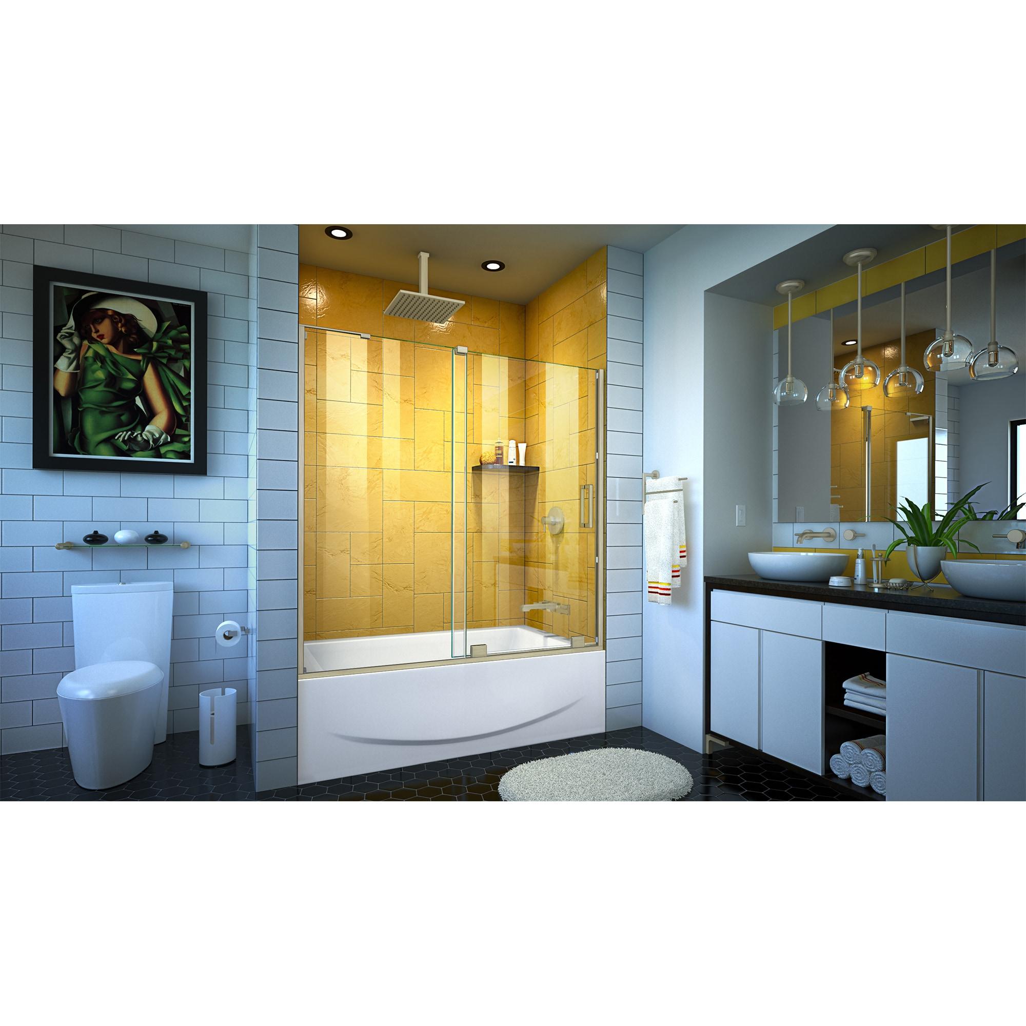 Mirage-Z 56'' W x 58" H Single Sliding Frameless Tub Door with ClearMax™ Technology