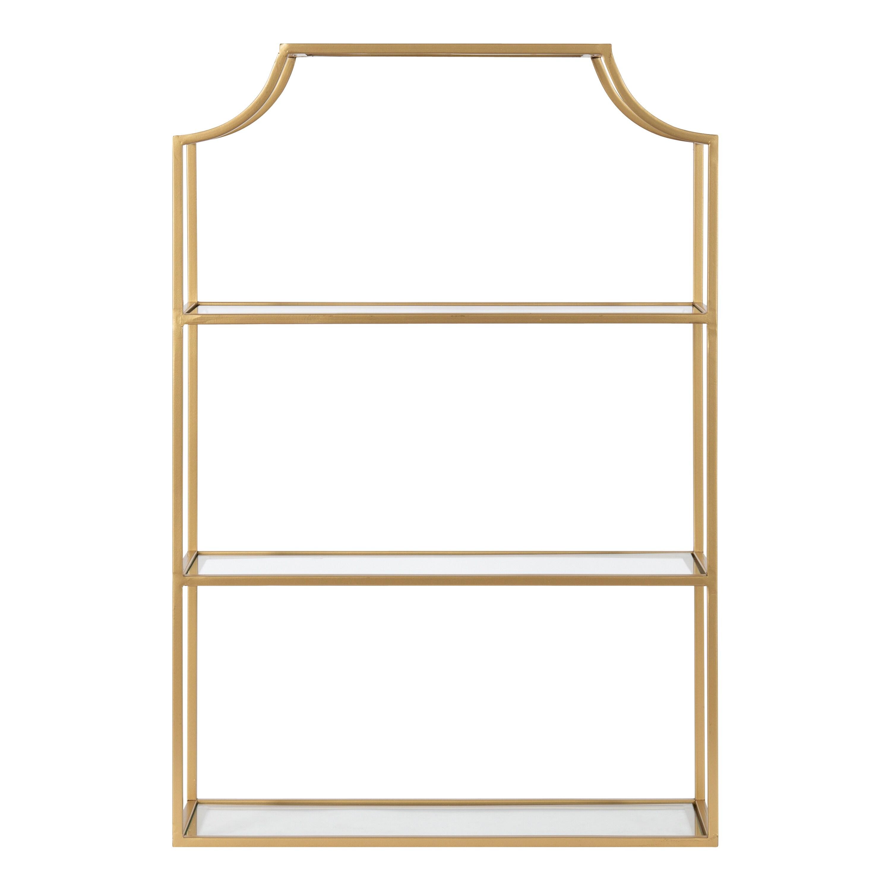 Kate and Laurel Ciel Glam 3-Tier Scalloped Wall Shelf - Gold