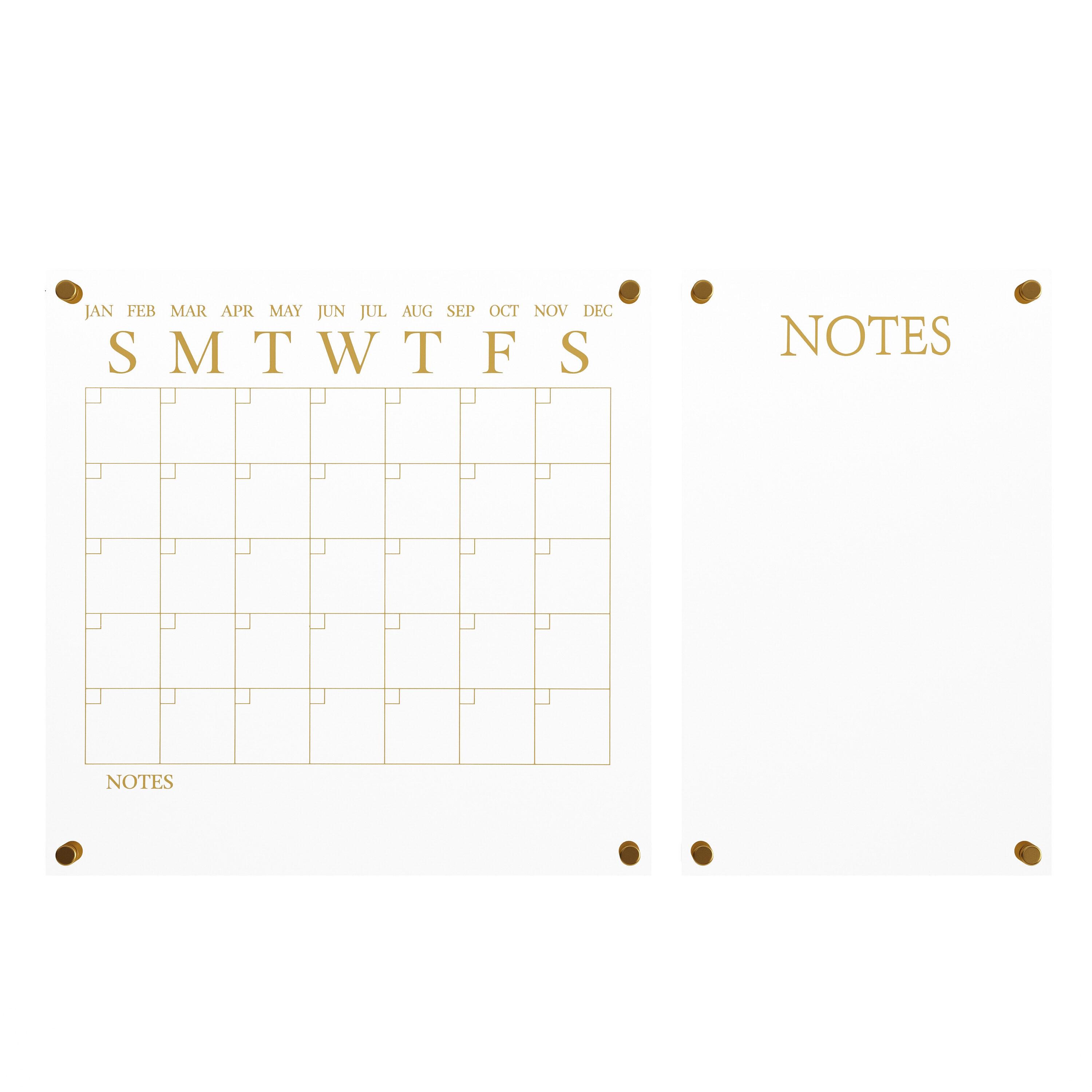 Thomas Martha Stewart Acrylic Wall Calendar and Notes Board with Marker and Mounting Hardware