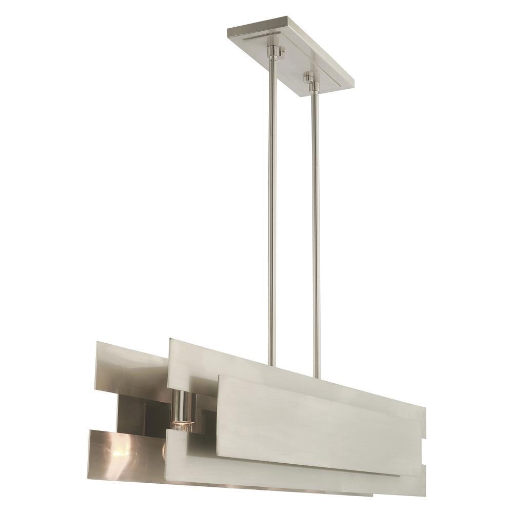 Modern Brushed Nickel 5-Light Linear Chandelier