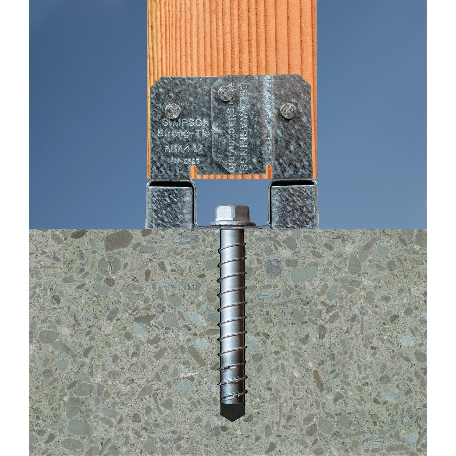 Simpson Strong-Tie 16 Gauge 4 X 4 Zmax Coating Aba Adjustable Post Base