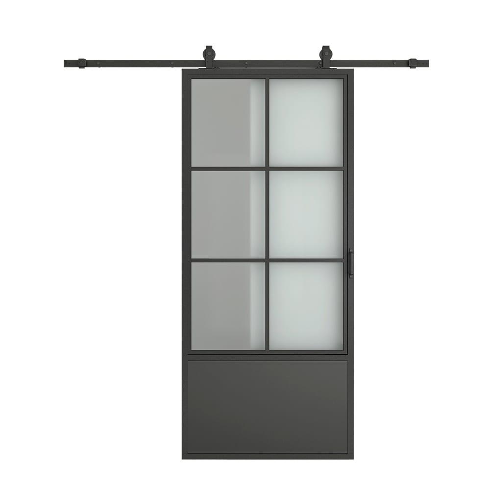 84'' Glass with Installation Hardware Kit Barn Door