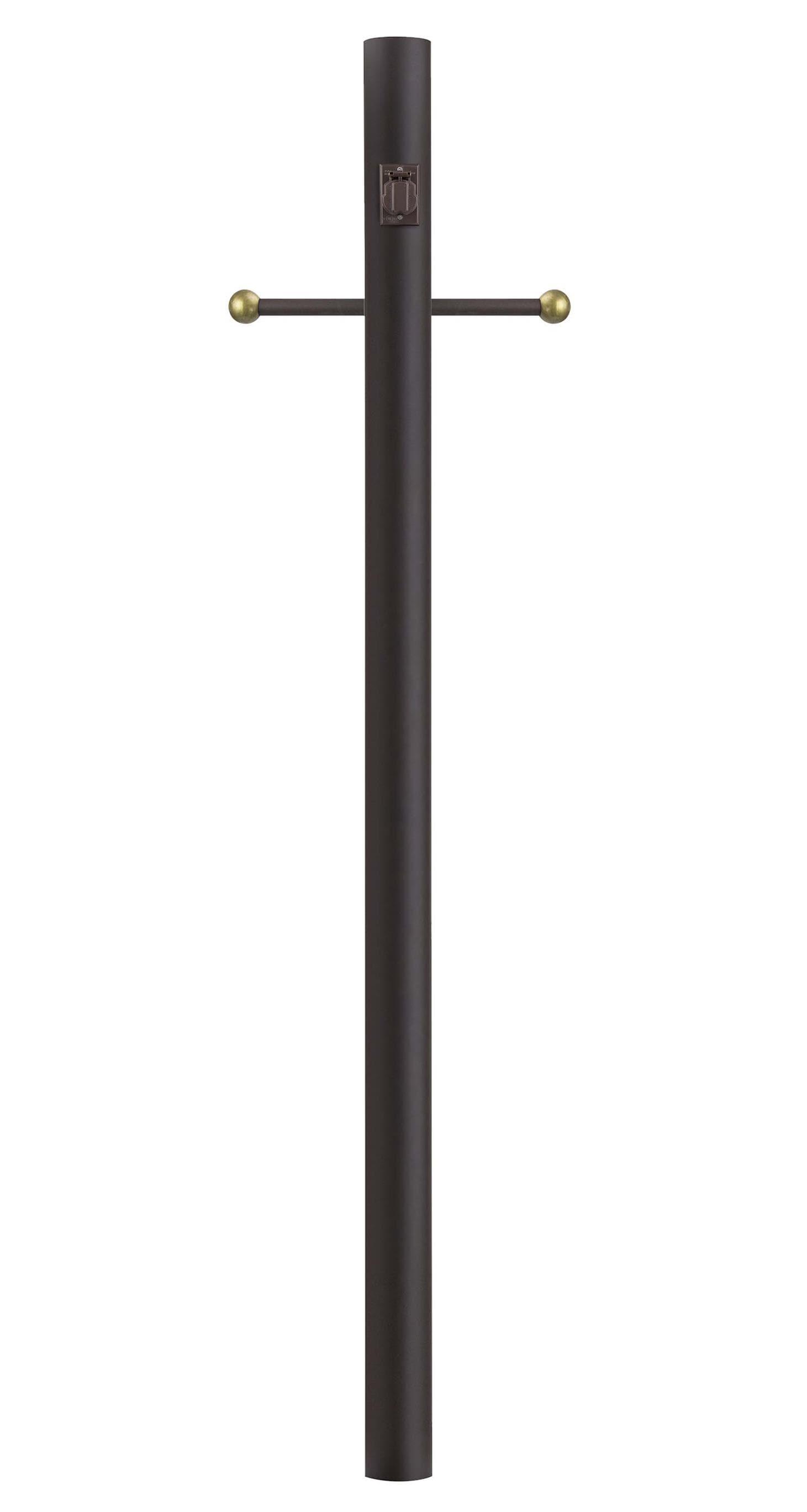 Solus Outdoor Hardwired Direct Burial Lamp Post with Decorative Cross Arm and Convenience Outlet & Reviews | Wayfair