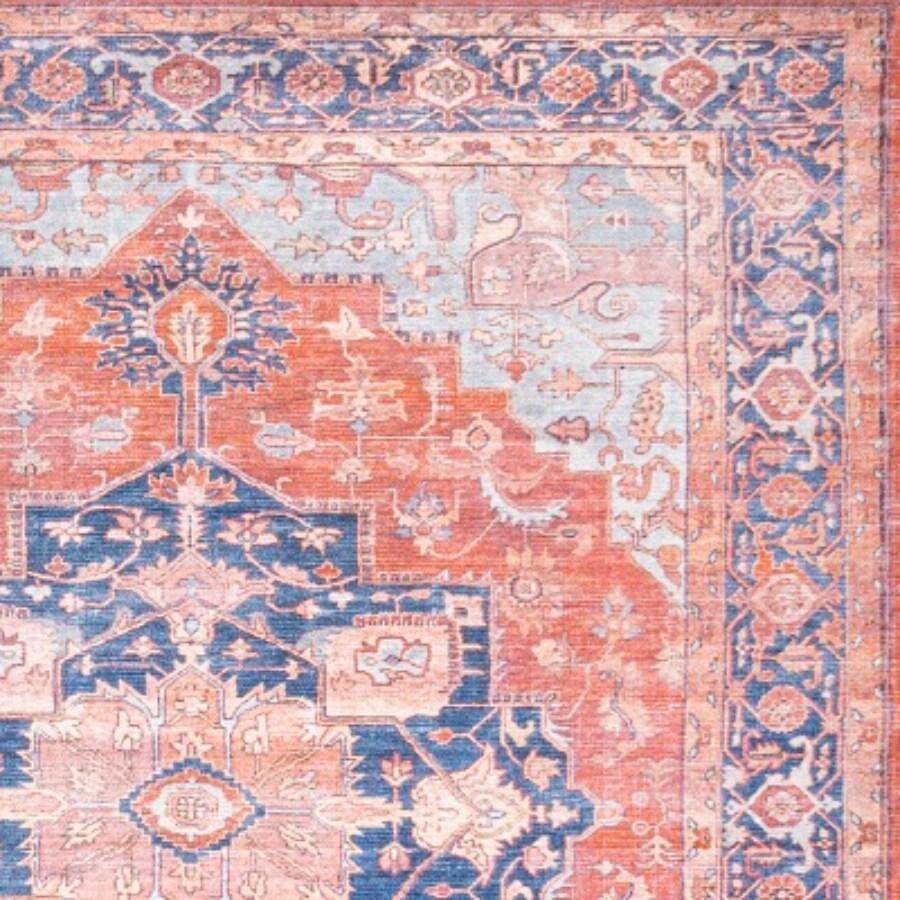 5' x 8' Maris Ornate Medallion Machine Washable Indoor/Outdoor Area Rug, Orange/Cream - JONATHAN Y
