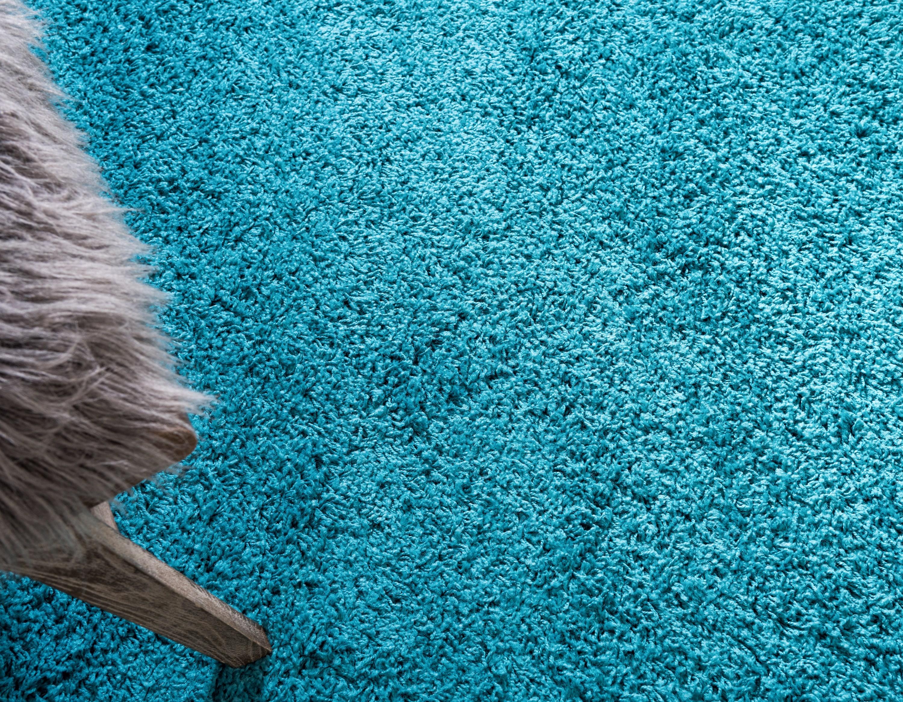 Unique Loom 8' 0 x 10' 0 Solid Shag Deep Aqua Blue Area Rug