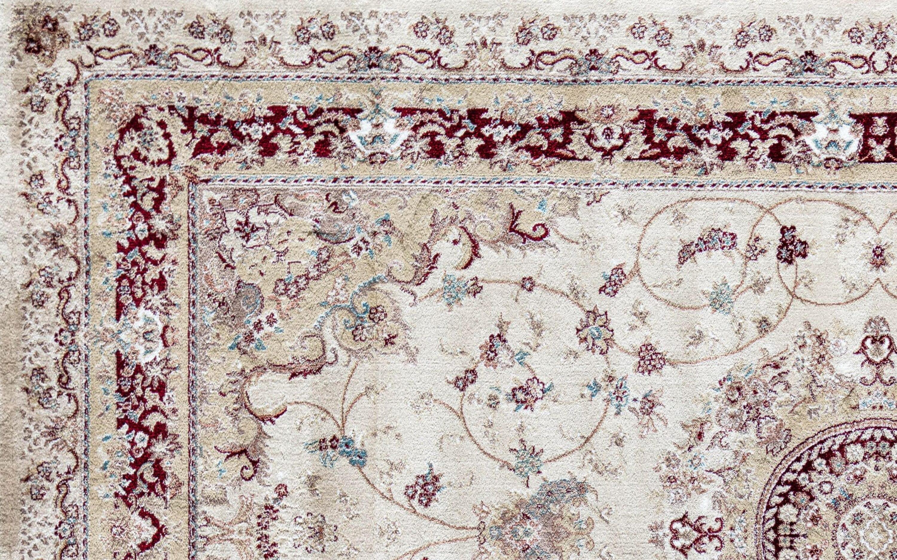 Rugs America Centurion CY30B Medallion Cream Transitional Vintage Beige Area Rug for Dining Room Rug Neutral Rug Living Room Rug Kitchen, 2'0"x4'0"