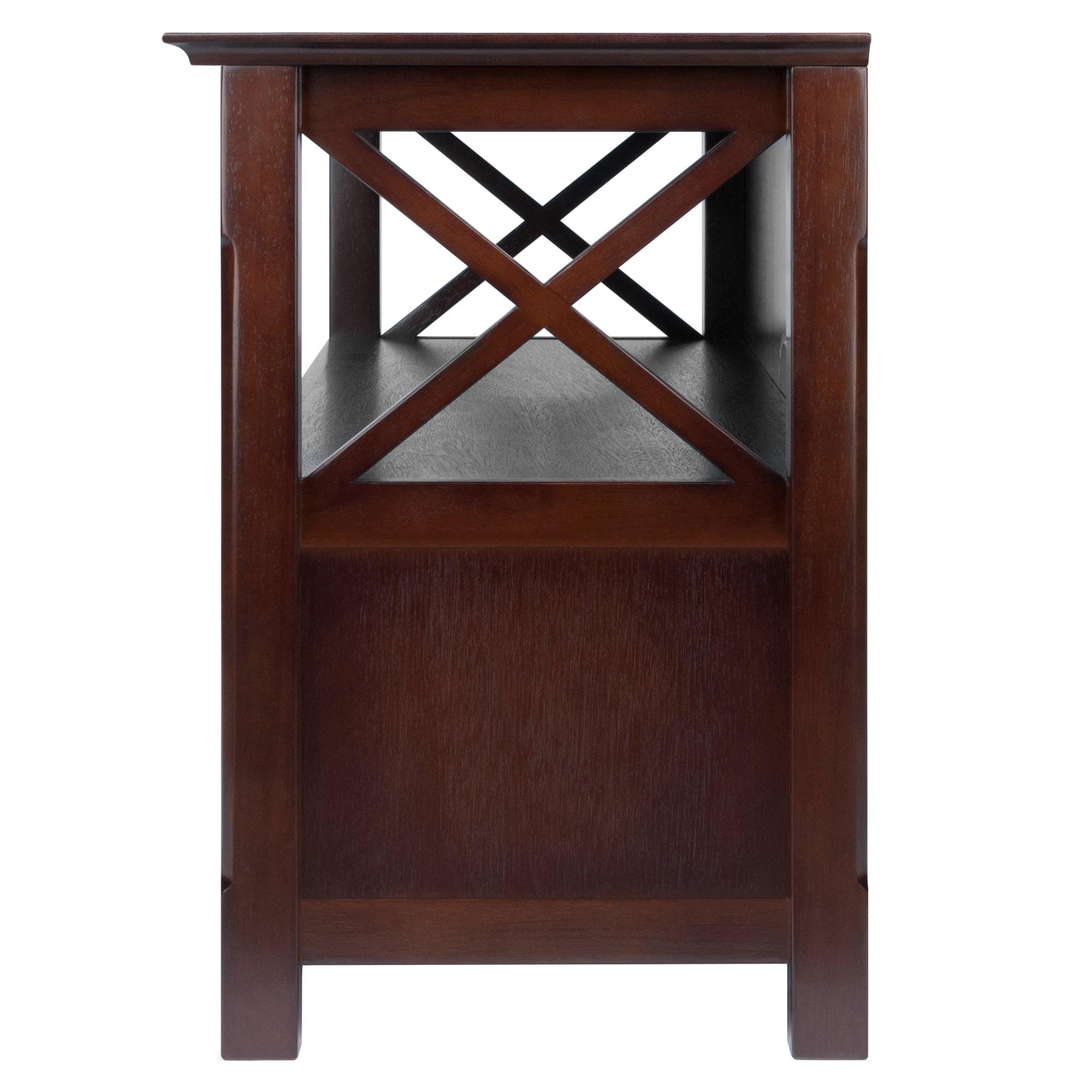 Xola TV Stand for TVs up to 40" Dark Brown - Winsome: Beveled Edges, Chrome-Finish Pulls, Media Shelf