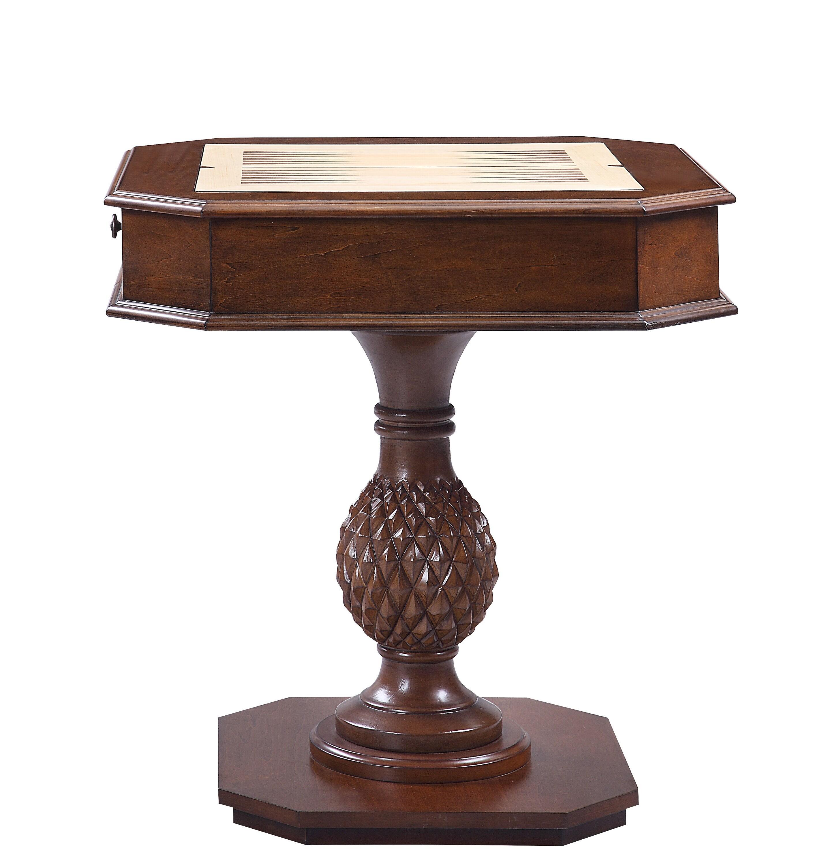 Saltoro Sherpi Bishop II Game Table with Drawer and Reversible Game Board, Cherry or Black (2 Count)