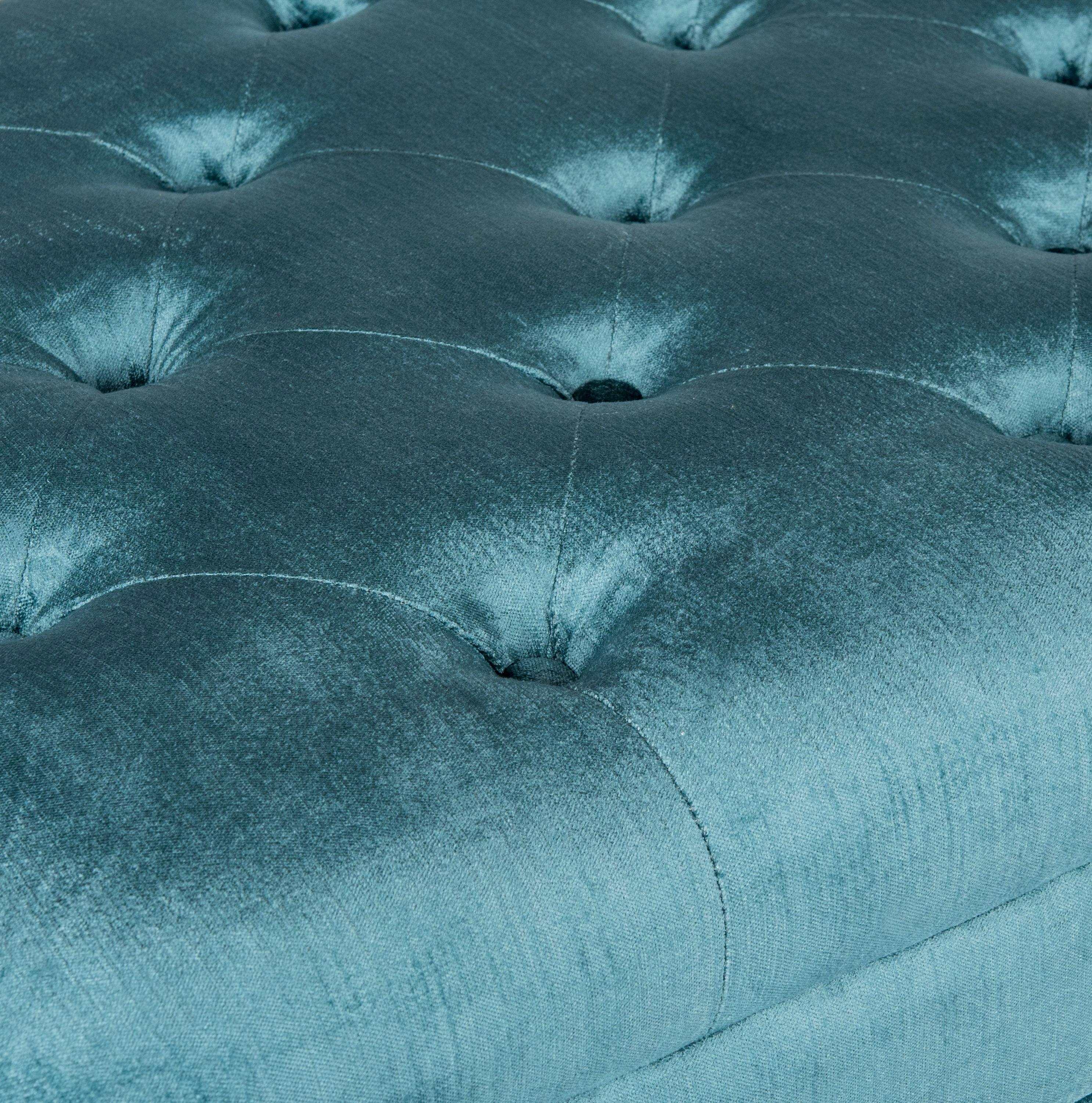 Abrosia Tufted Bench - Cyan - Safavieh
